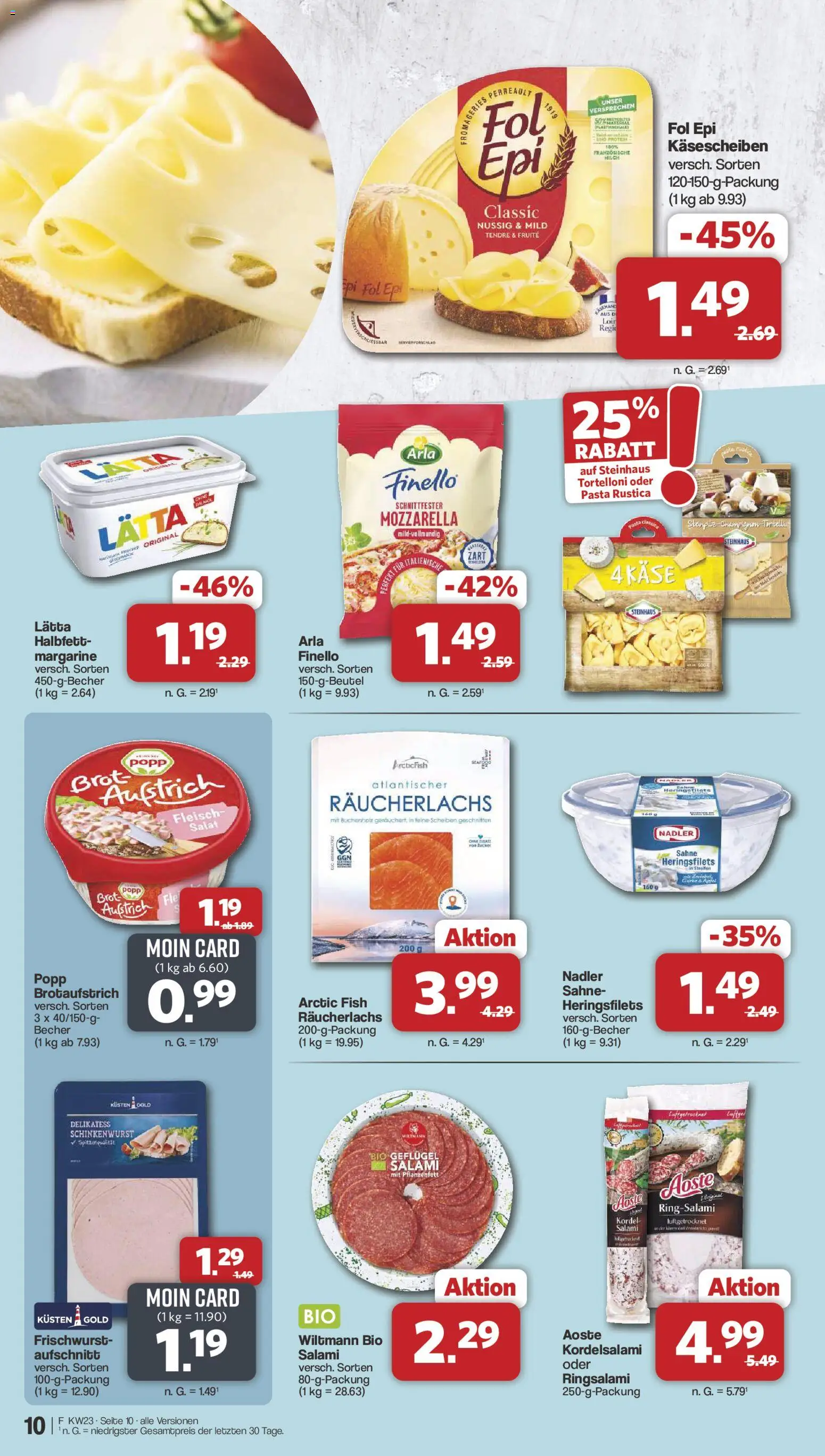 Famila Nordwest Prospekt – gültig ab 01.06.2026 | Seite: 10 | Produkte: Margarine, Milch, Fleisch, Salat