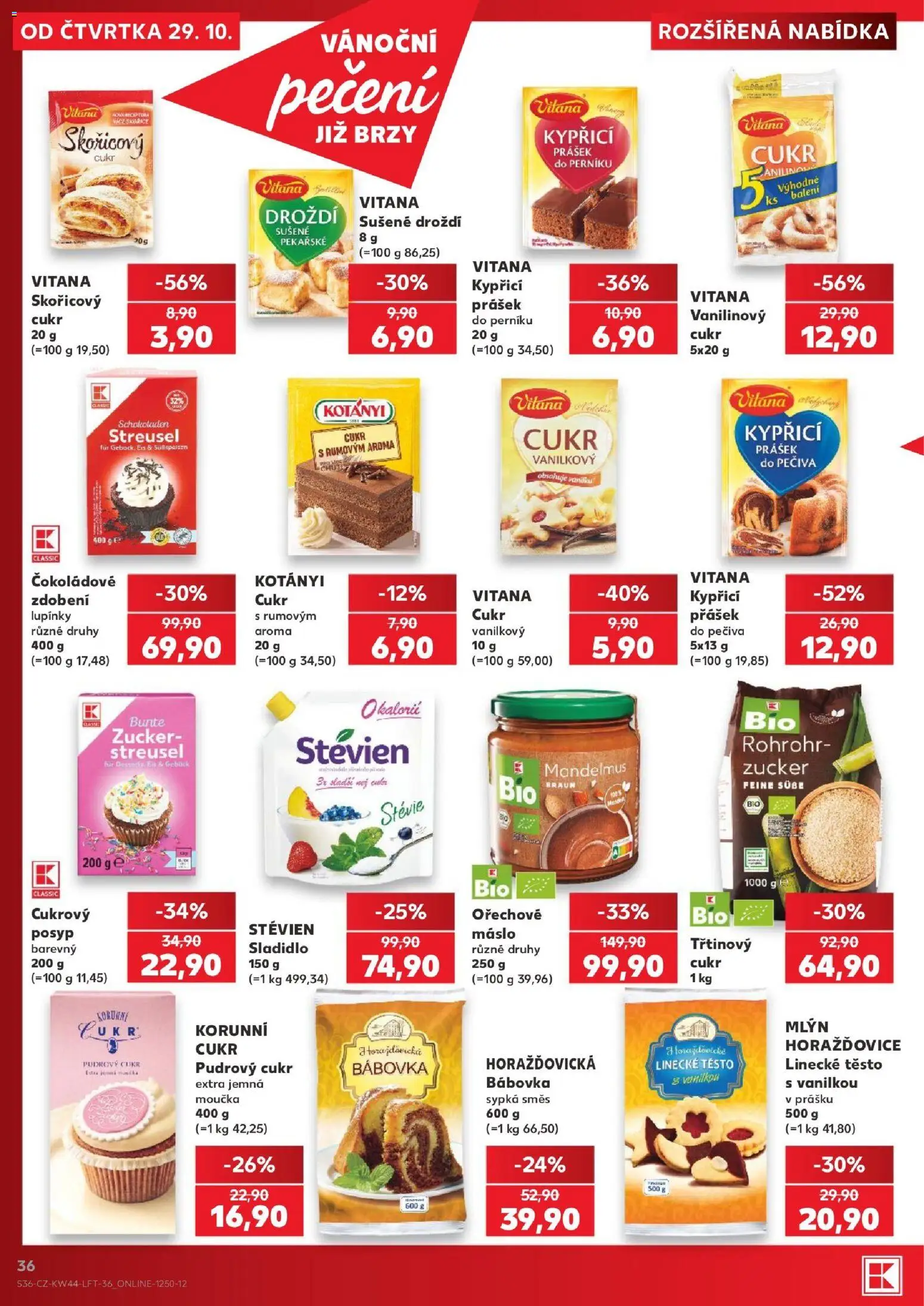 Kaufland leták - Ostrava od 29.10.2026 | Strana: 36 | Produkty: Linecké těsto, Bábovka, Cukr, Sladidlo