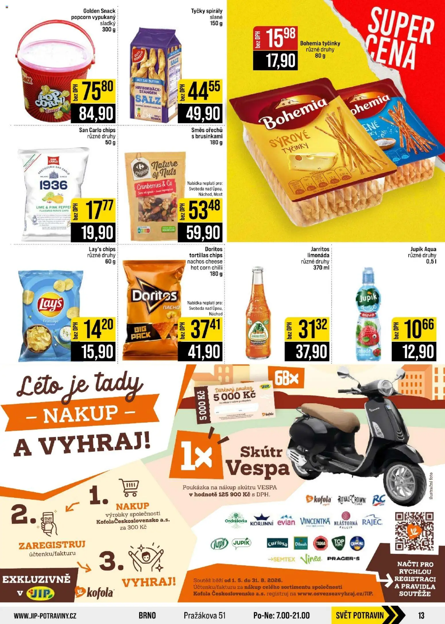 Jip leták - Cash & Carry od 05.08.2026 | Strana: 13 | Produkty: Mošt, Směs ořechů, Kofola, Sýrové tyčinky