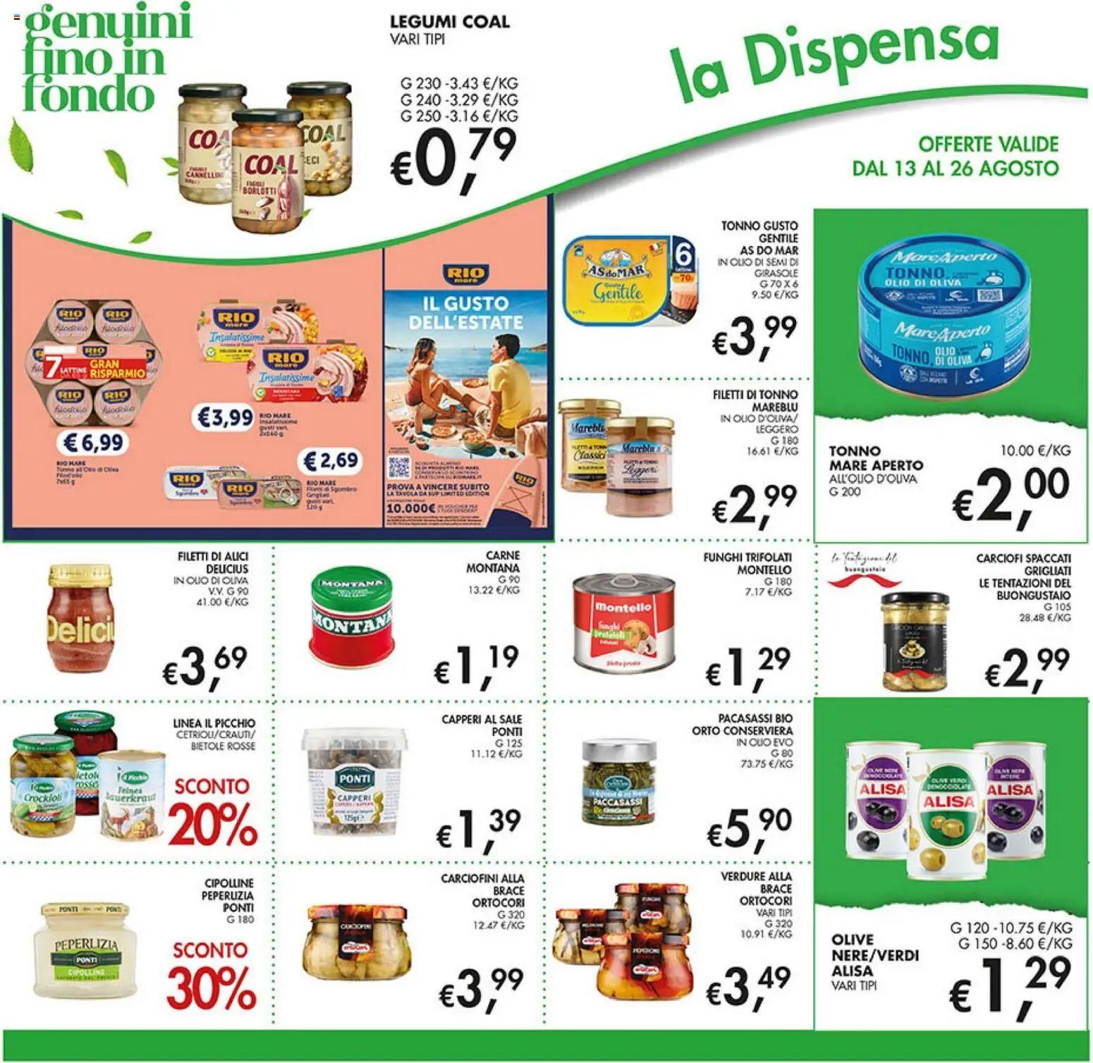 Volantino Coal del 13/08/2026 | Pagina: 22 | Prodotti: Verdure, Olive, Carciofi, Tonno