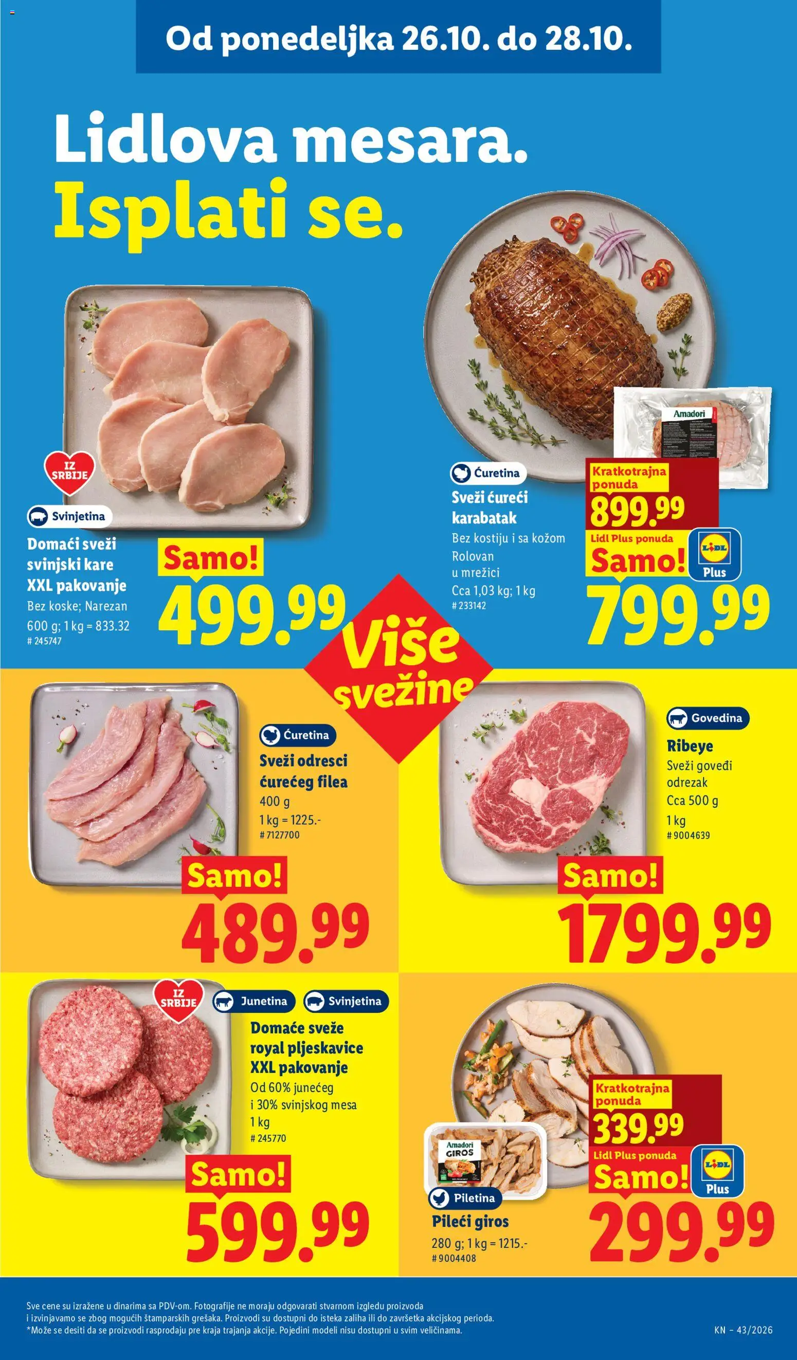 Lidl katalog - važi od 22.10.2026 | Strana: 101 | Proizvode: Govedina, Odrezak, Burger, Gyros