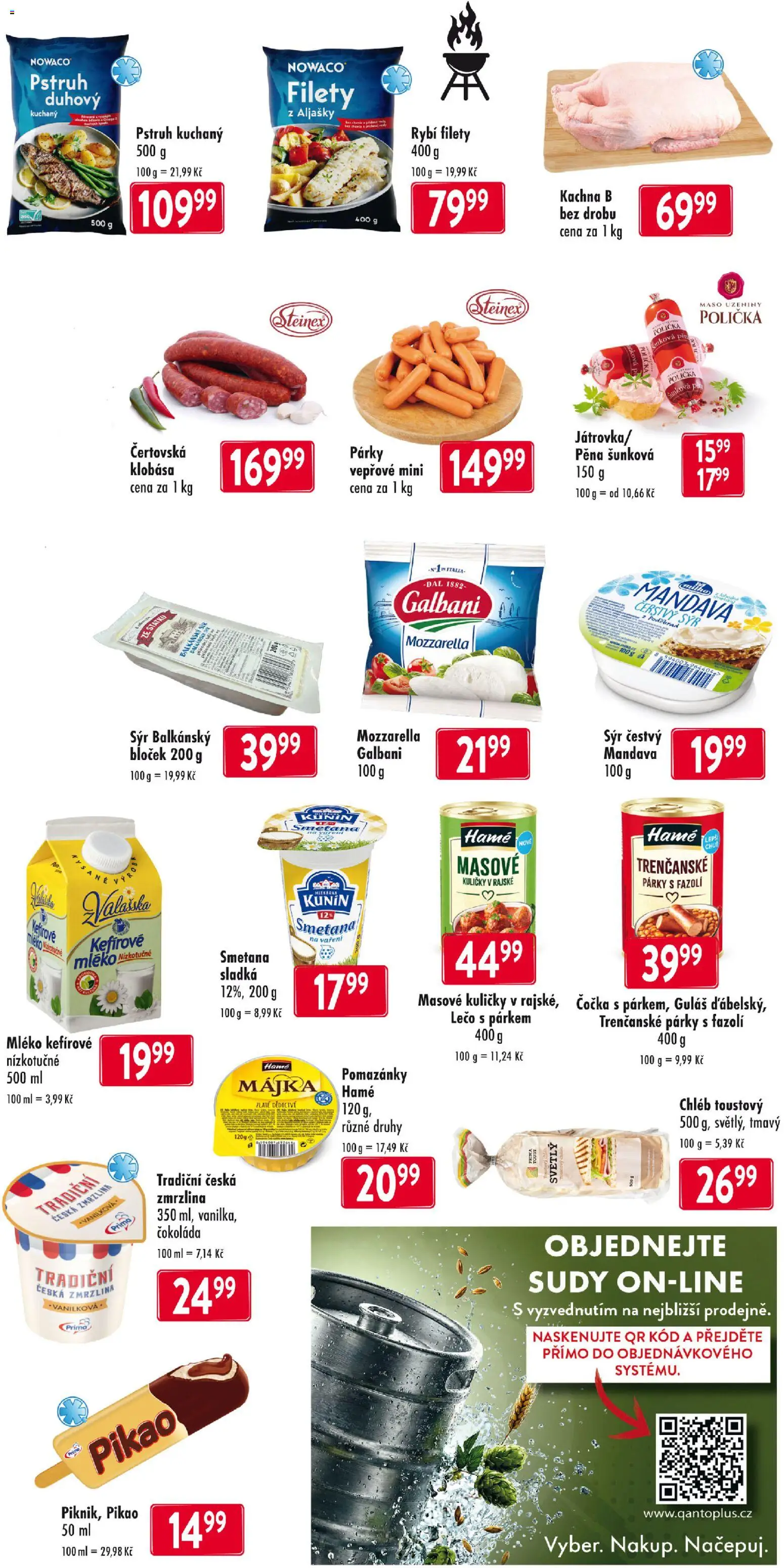 Astur & Qanto leták od 23.07.2026 | Strana: 3 | Produkty: Pomazánky, Klobása, Mozzarella, Kuličky