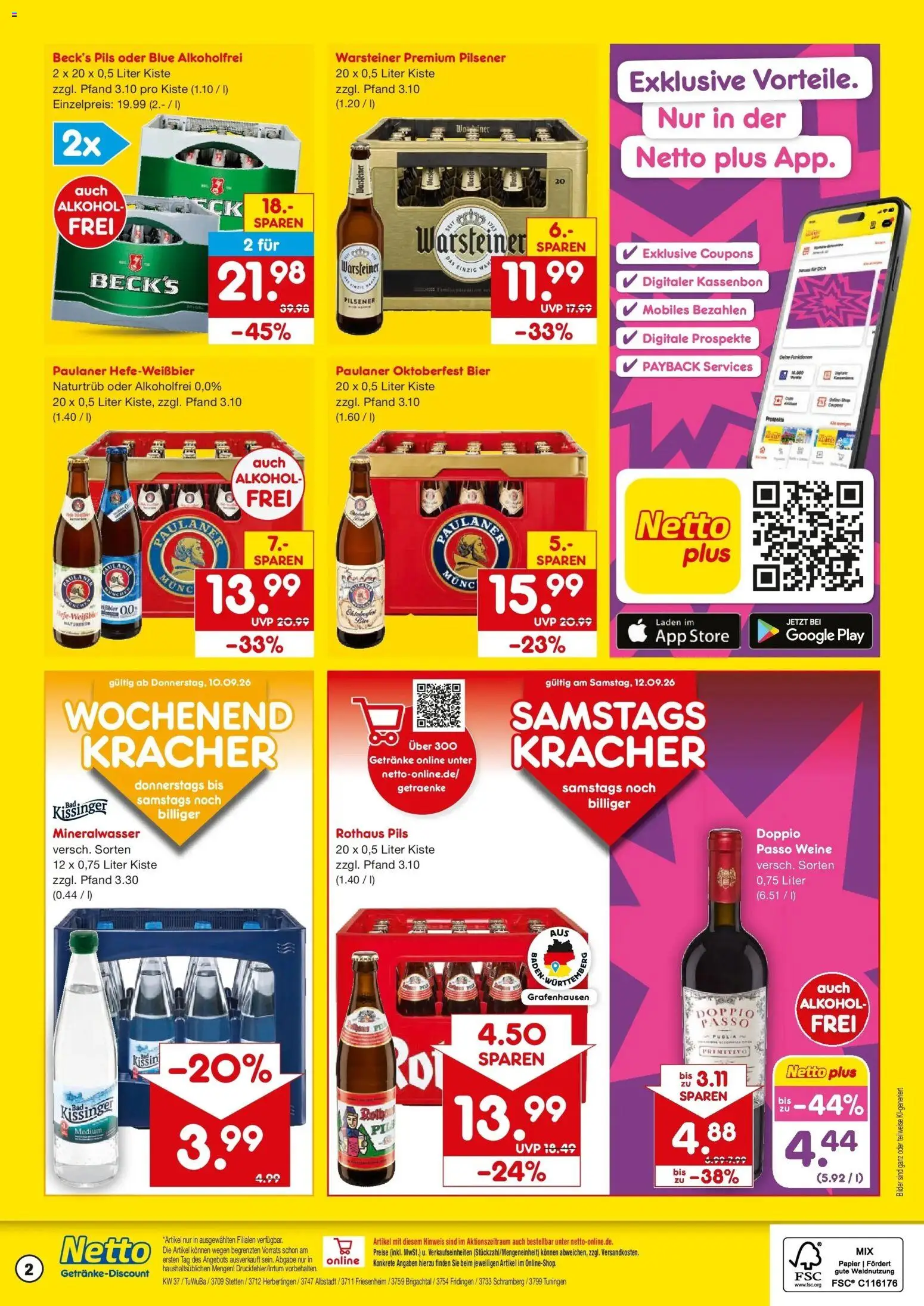 Netto Marken-Discount Prospekt Fridingen – gültig ab 07.09.2026 | Seite: 2 | Produkte: Pils, Bilder, Warsteiner, Paulaner