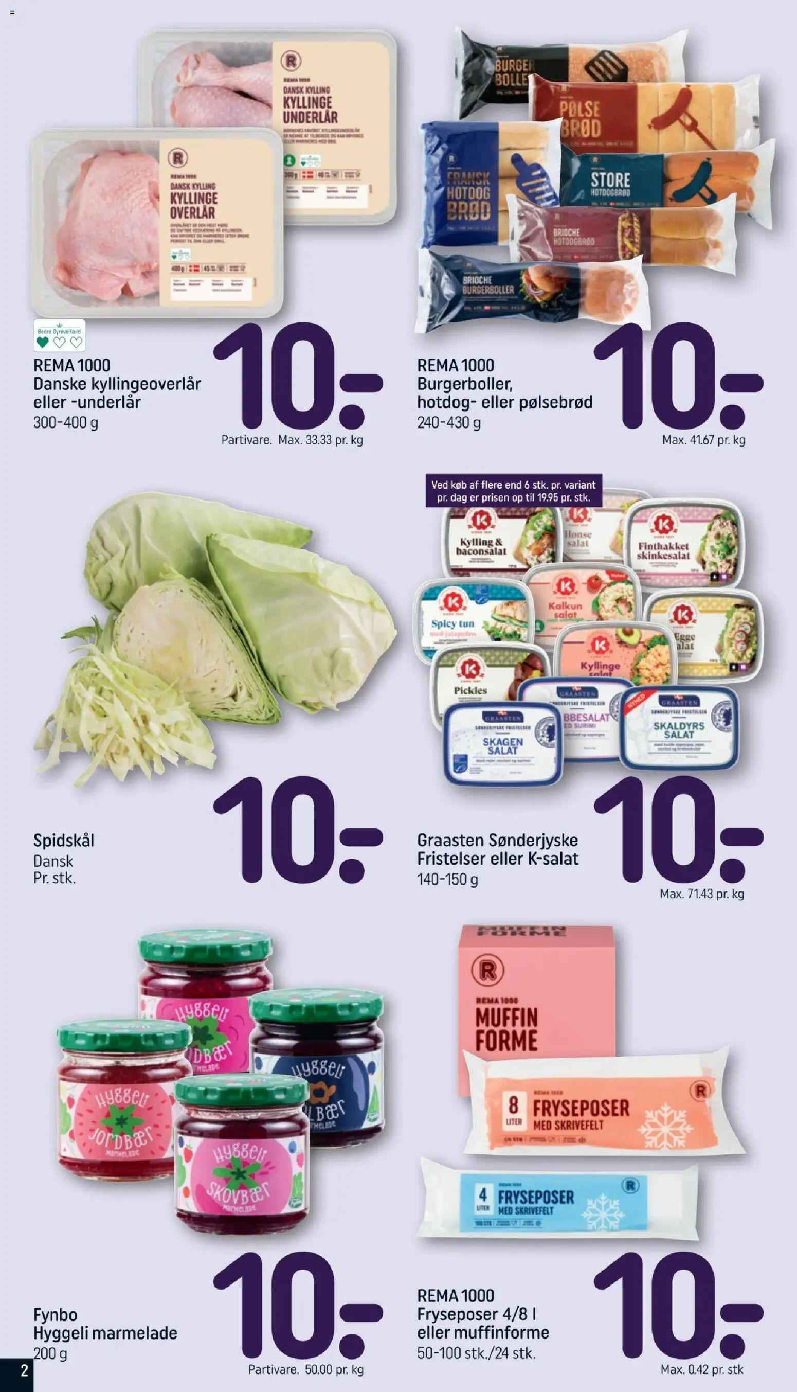Rema 1000 tilbudsavis – gyldig fra 16/08/2026 | Side: 2 | Produkter: Jordbær, Kalkun, Spidskål, Skinkesalat