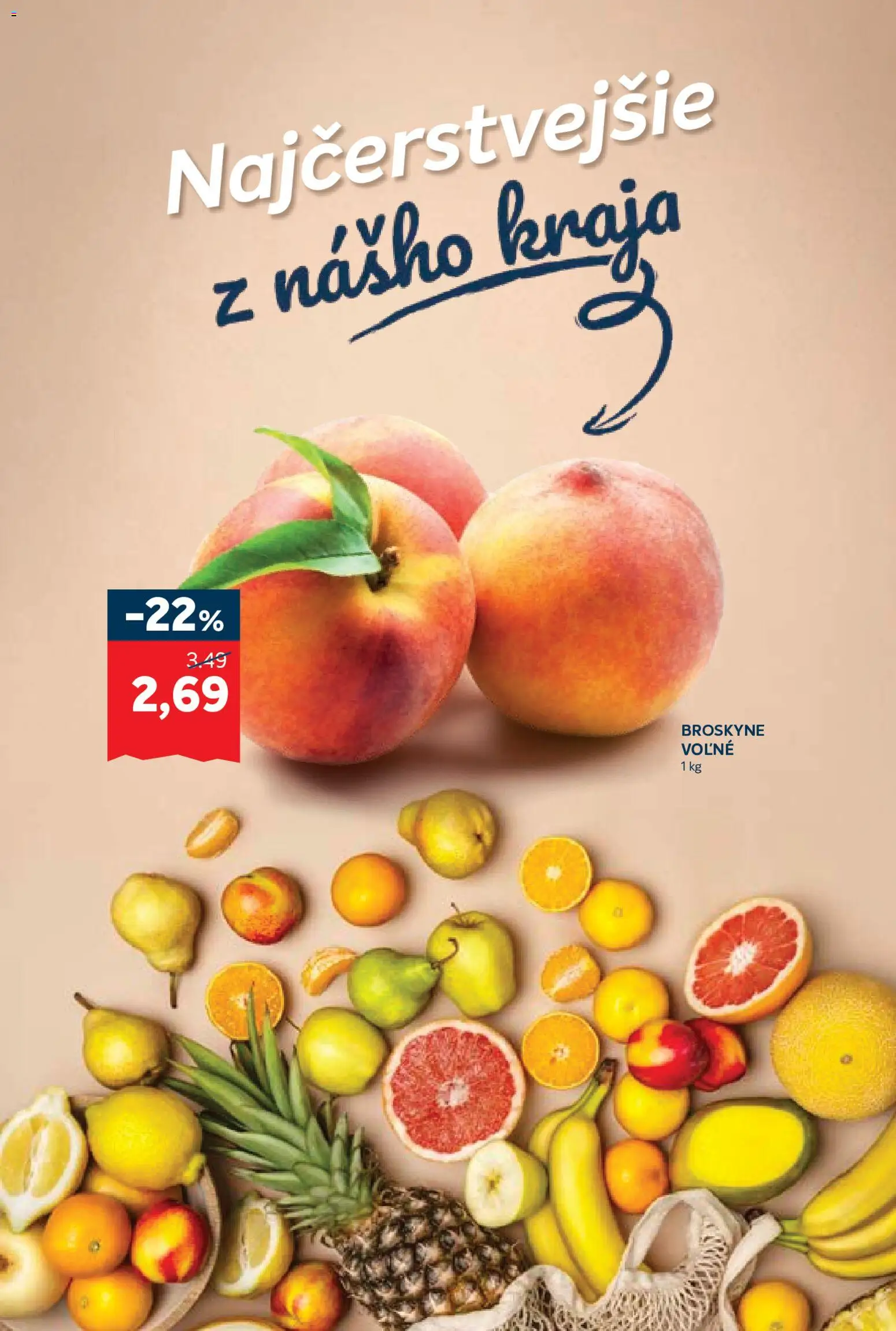 Nové Kraj akcie – leták je platný od 06.08.2026 | Strana: 3 | Produkty: Broskyne