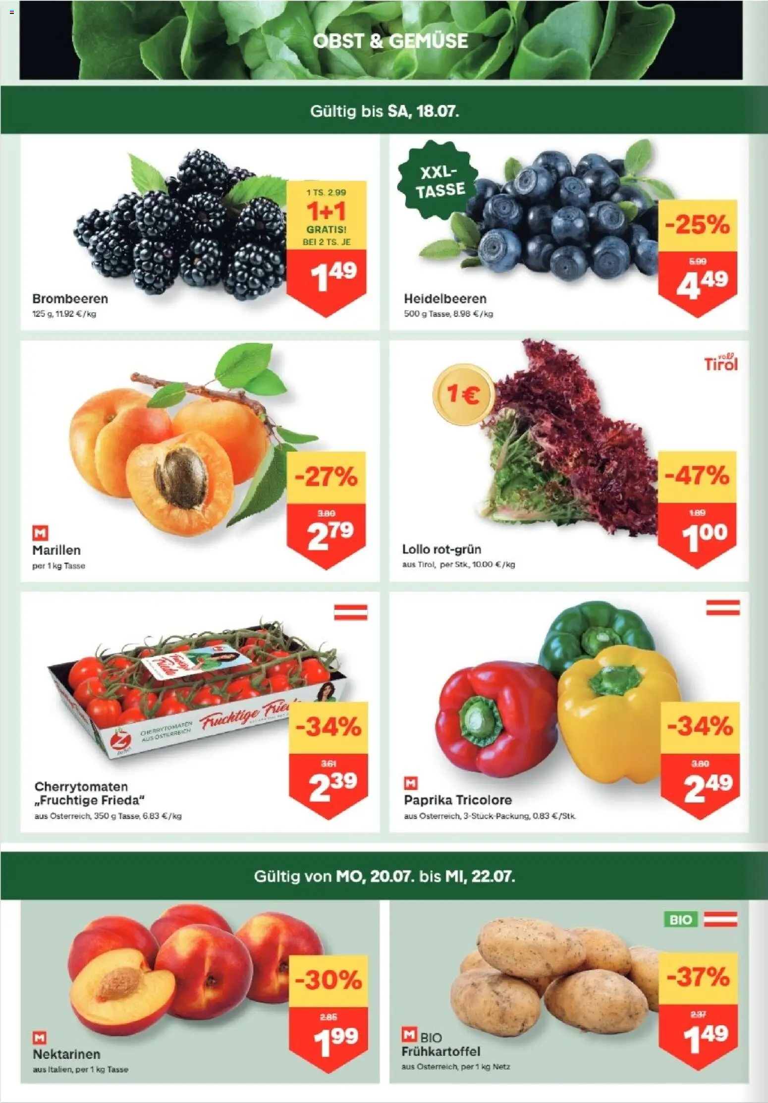 MPREIS Absam gültig ab 16.07.2026 | Seite: 2 | Produkte: Gemüse, Obst
