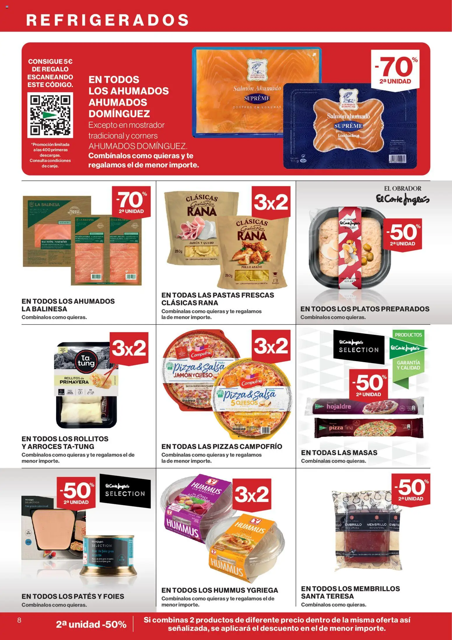 El Corte Inglés ofertas │ válido desde el 28/10/2026 | Página: 8 | Productos: Remolacha, Pizza, Hummus, Salmón ahumado