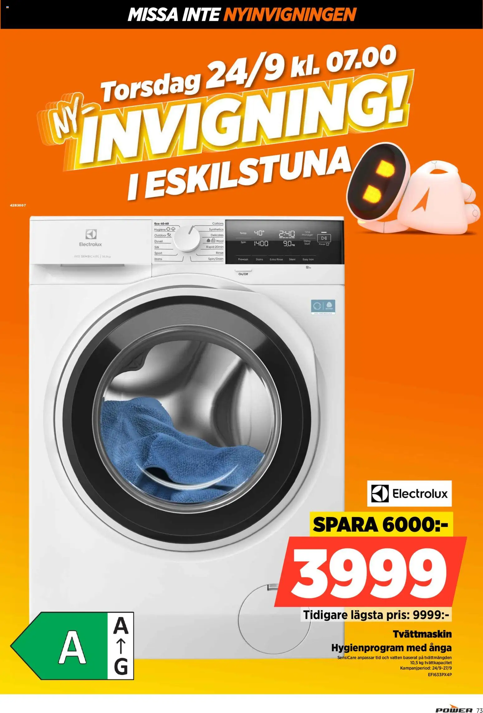 Power reklamblad aktuell från 24/09/2026 | Sida: 73 | Produkter: Vatten, Jeans, Tvättmaskin