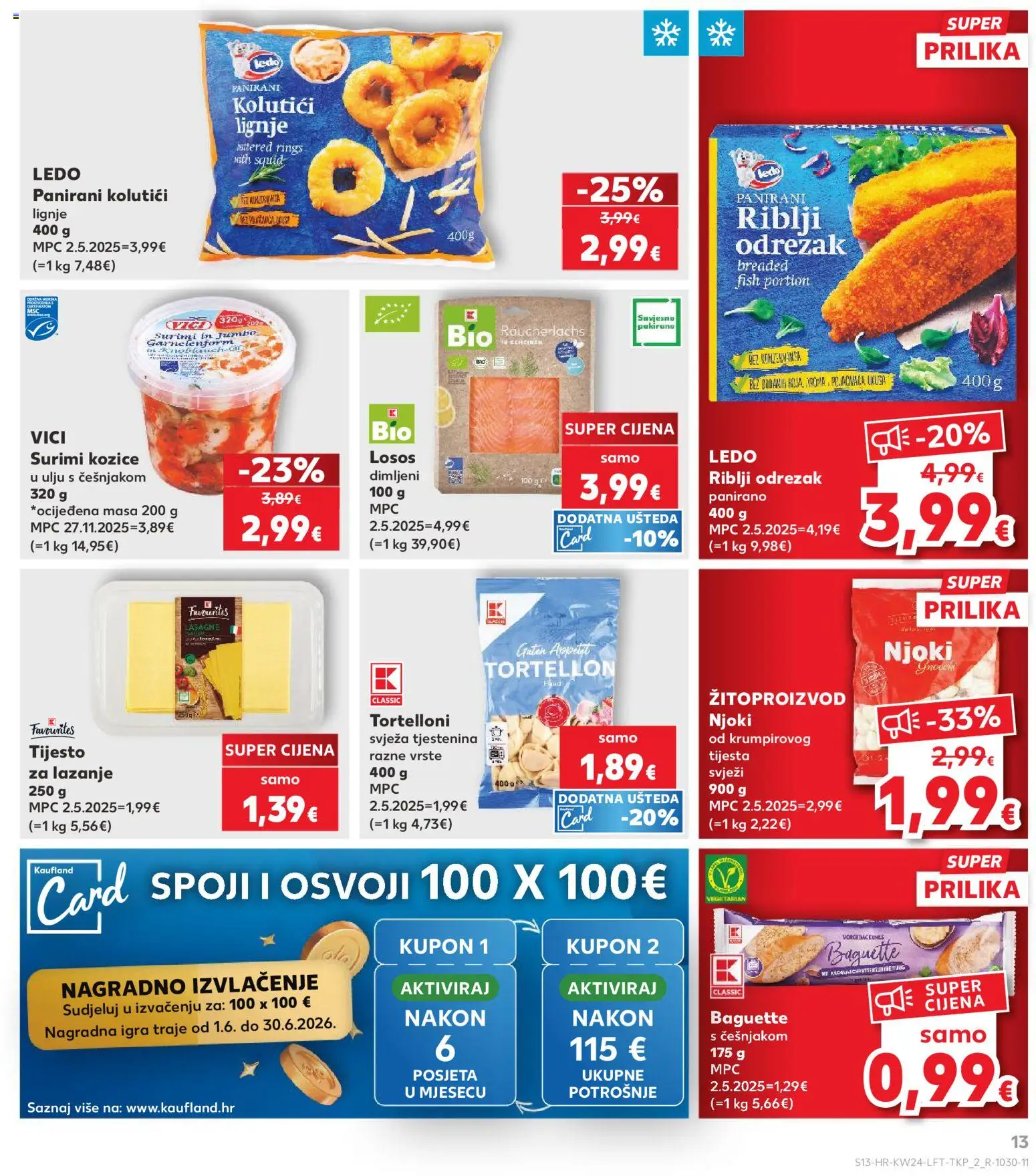 Kaufland katalog | vrijedi od 10.06.2026 | Stranica: 13 | Proizvodi: Lasagne, Tjestenina, Ledo, Kozice