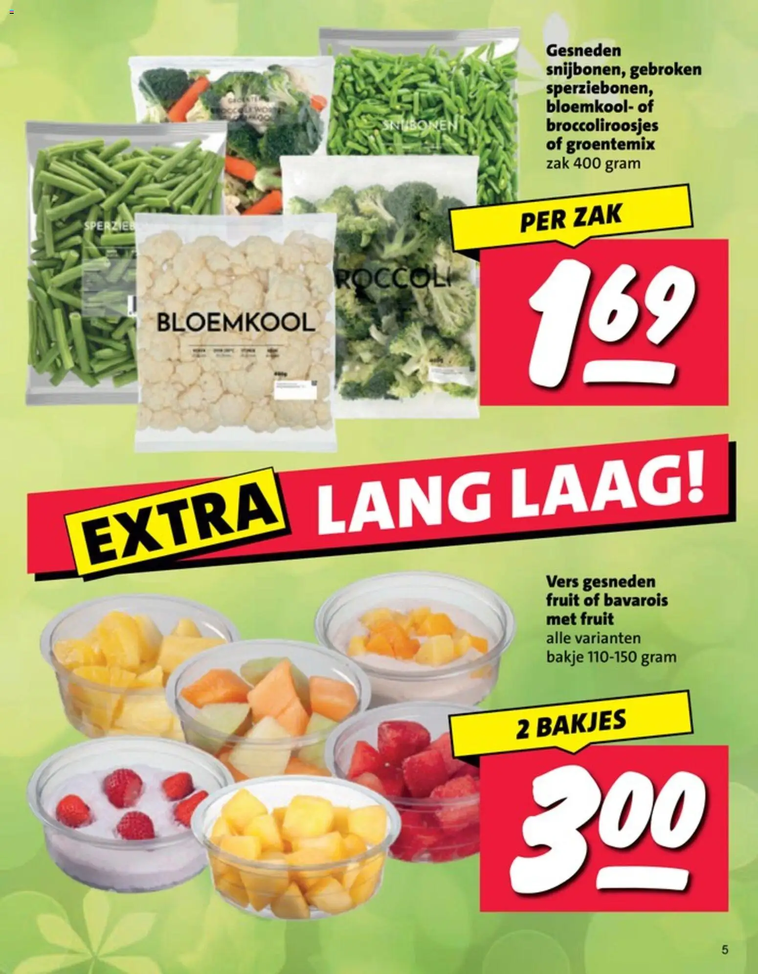 {H1} | Pagina: 5 | Producten: Groentemix, Bloemkool, Zak, Gesneden fruit