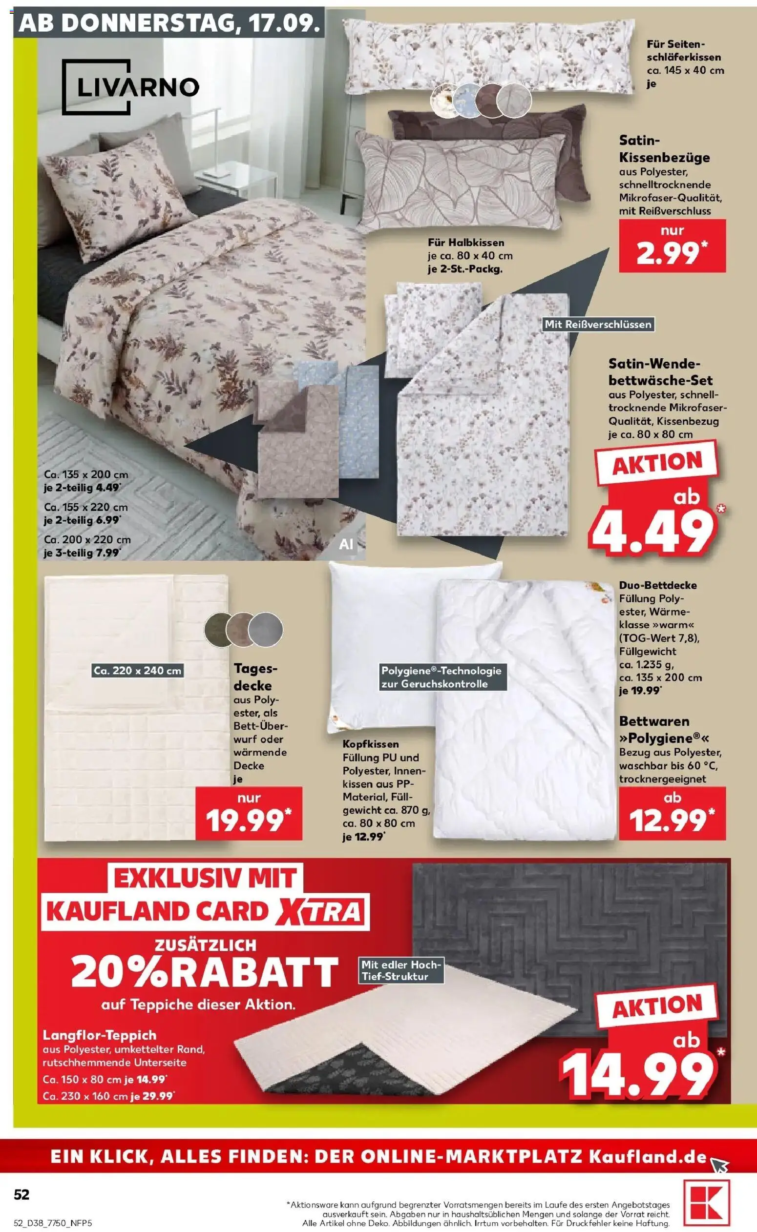 Prospekt Kaufland ab 14.09.2026 » Angebote Online zum Blättern | Seite: 64 | Produkte: Gewicht, Kissen, Decke, Kopfkissen