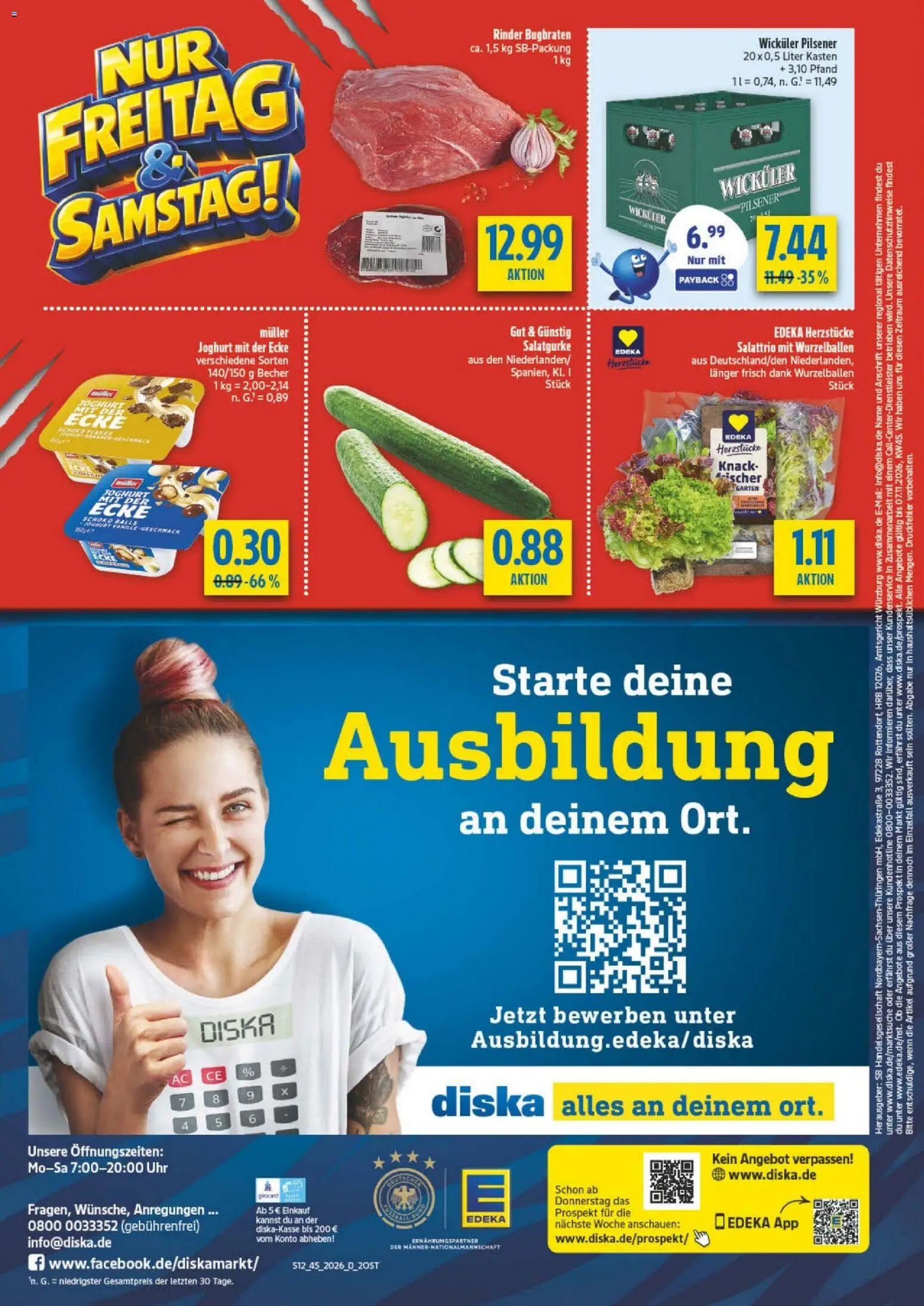 Diska Prospekt – gültig ab 02.11.2026 | Seite: 12 | Produkte: Joghurt, Uhr