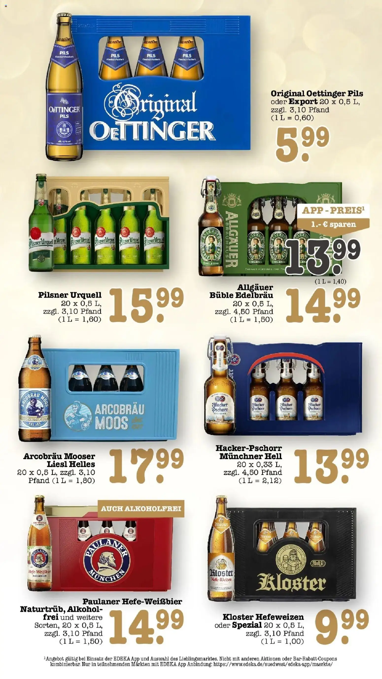 Edeka Prospekt Bühlertal (ab 05.10.2026) » Angebote Online | Seite: 57 | Produkte: Pils, Oettinger, Pilsner urquell, Paulaner