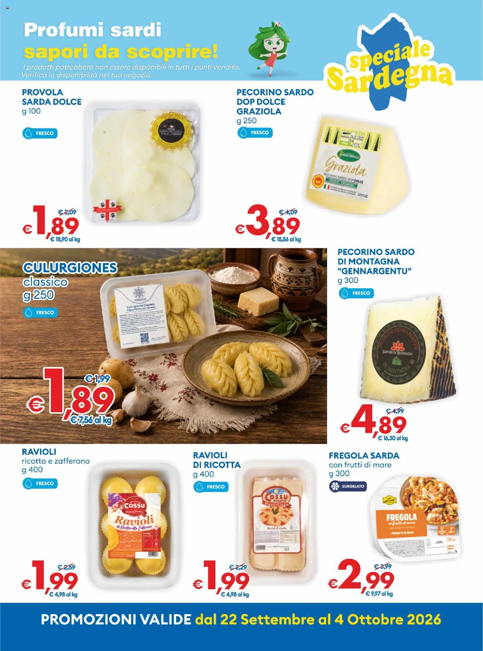 Volantino MD Discount del 22/09/2026 | Pagina: 8 | Prodotti: Frutti di mare, Pasta, Provola, Pecorino