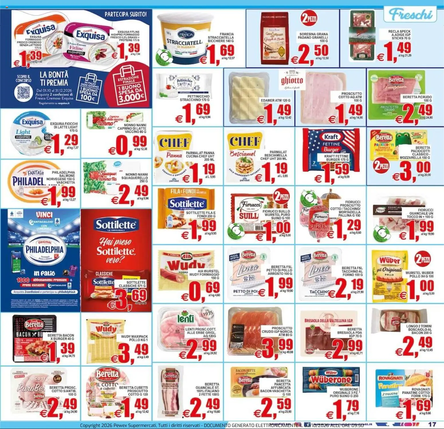 Volantino Pewex del 02/10/2026 | Pagina: 17 | Prodotti: Salmone, Fiocchi, Suino, Lenti