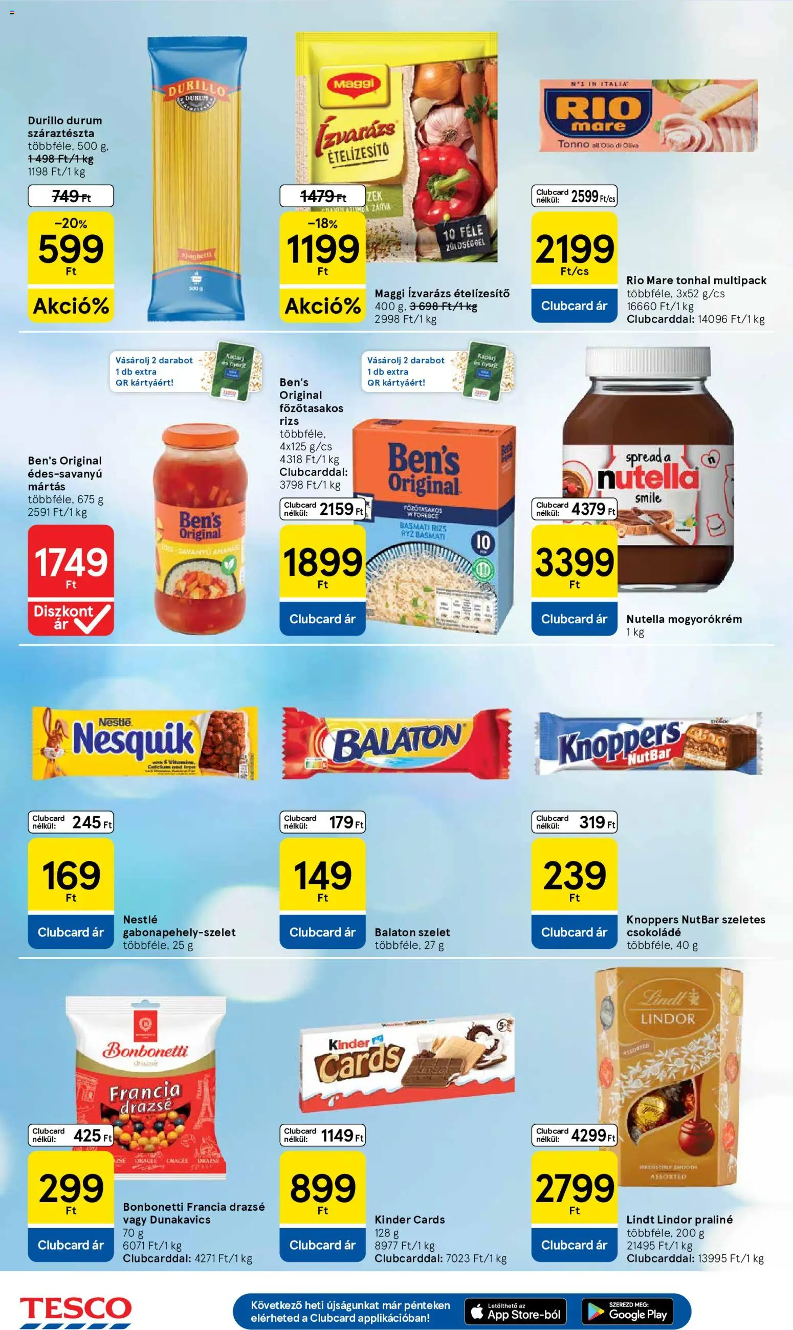 Tesco akciós ujság - amely érvényes a következő dátumtól: 21.05.2026 | Oldal: 20 | Termékek: Tonhal, Nutella, Praliné, Maggi