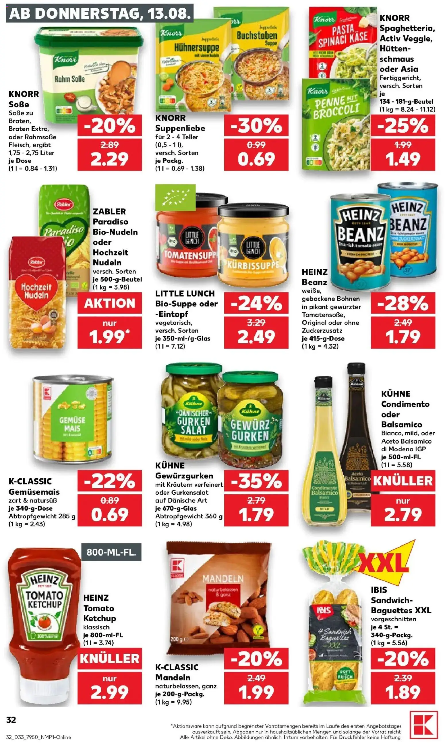 Prospekt Kaufland ab 10.08.2026 » Angebote Online zum Blättern | Seite: 41 | Produkte: Mandeln, Knorr, Gurken, Salat