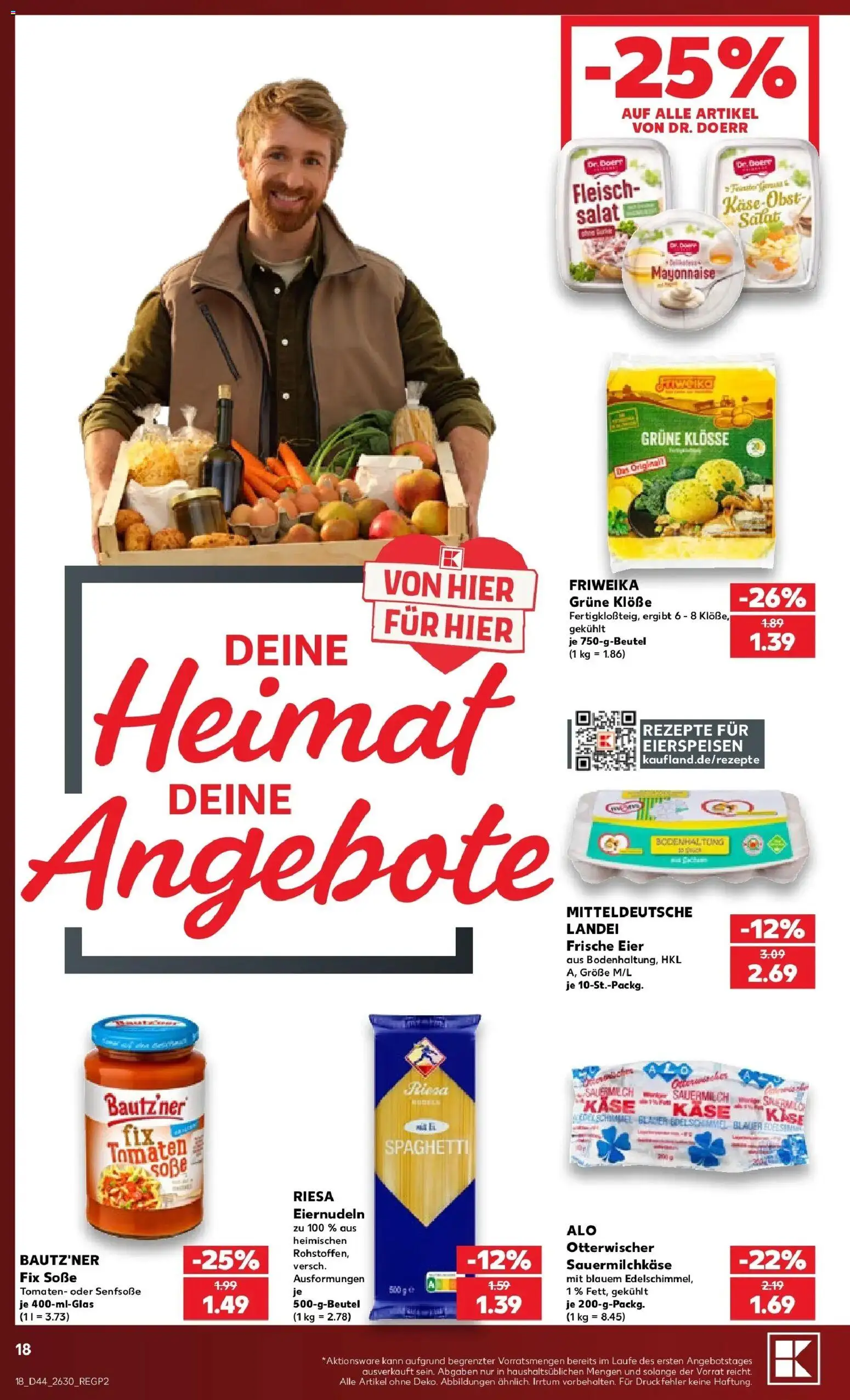 Prospekt Kaufland ab 26.10.2026 » Angebote Online zum Blättern | Seite: 18 | Produkte: Spaghetti, Tomaten, Soße, Fleisch