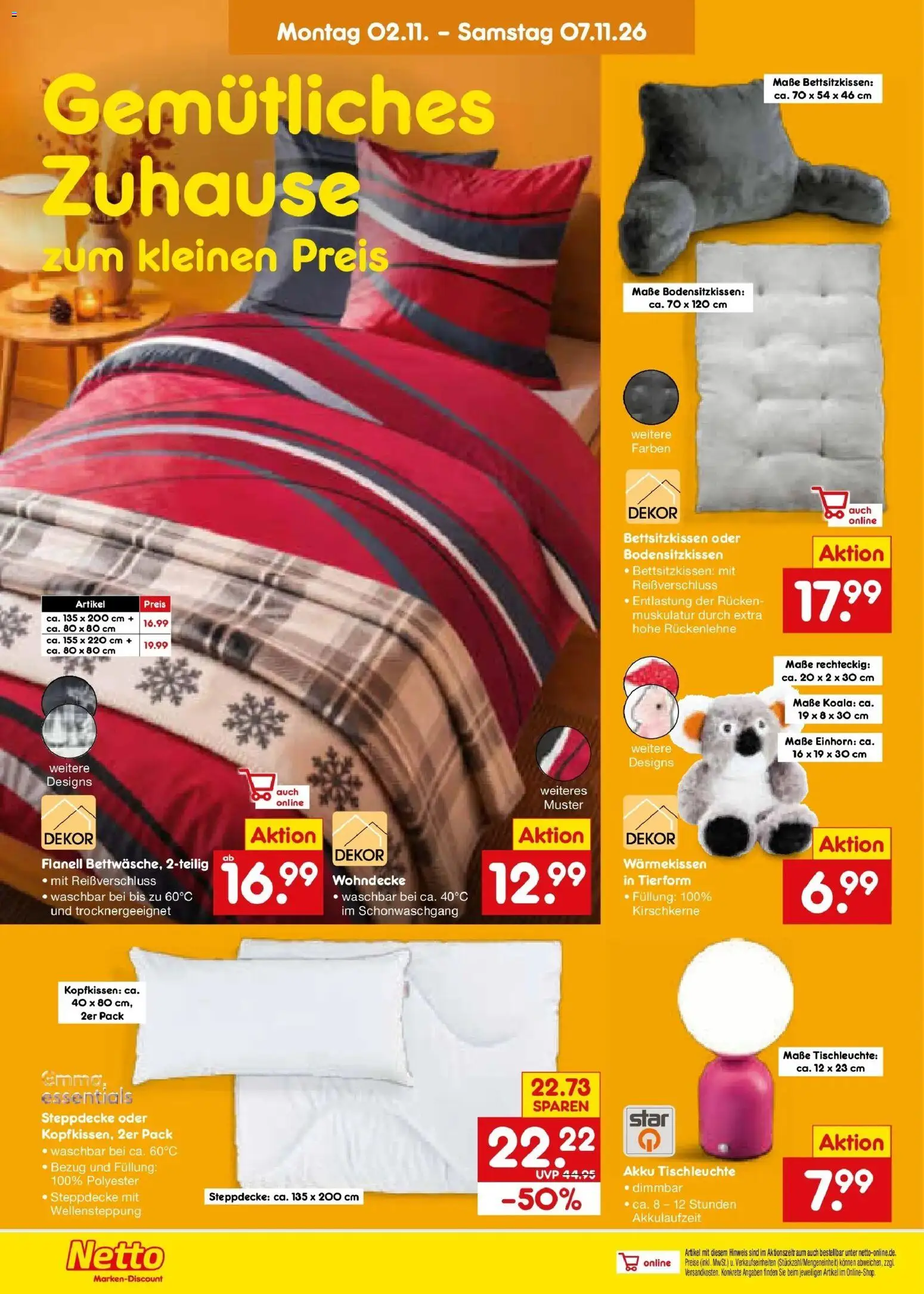 Netto Marken-Discount Prospekt Bochum – gültig ab 02.11.2026 | Seite: 36 | Produkte: Kopfkissen
