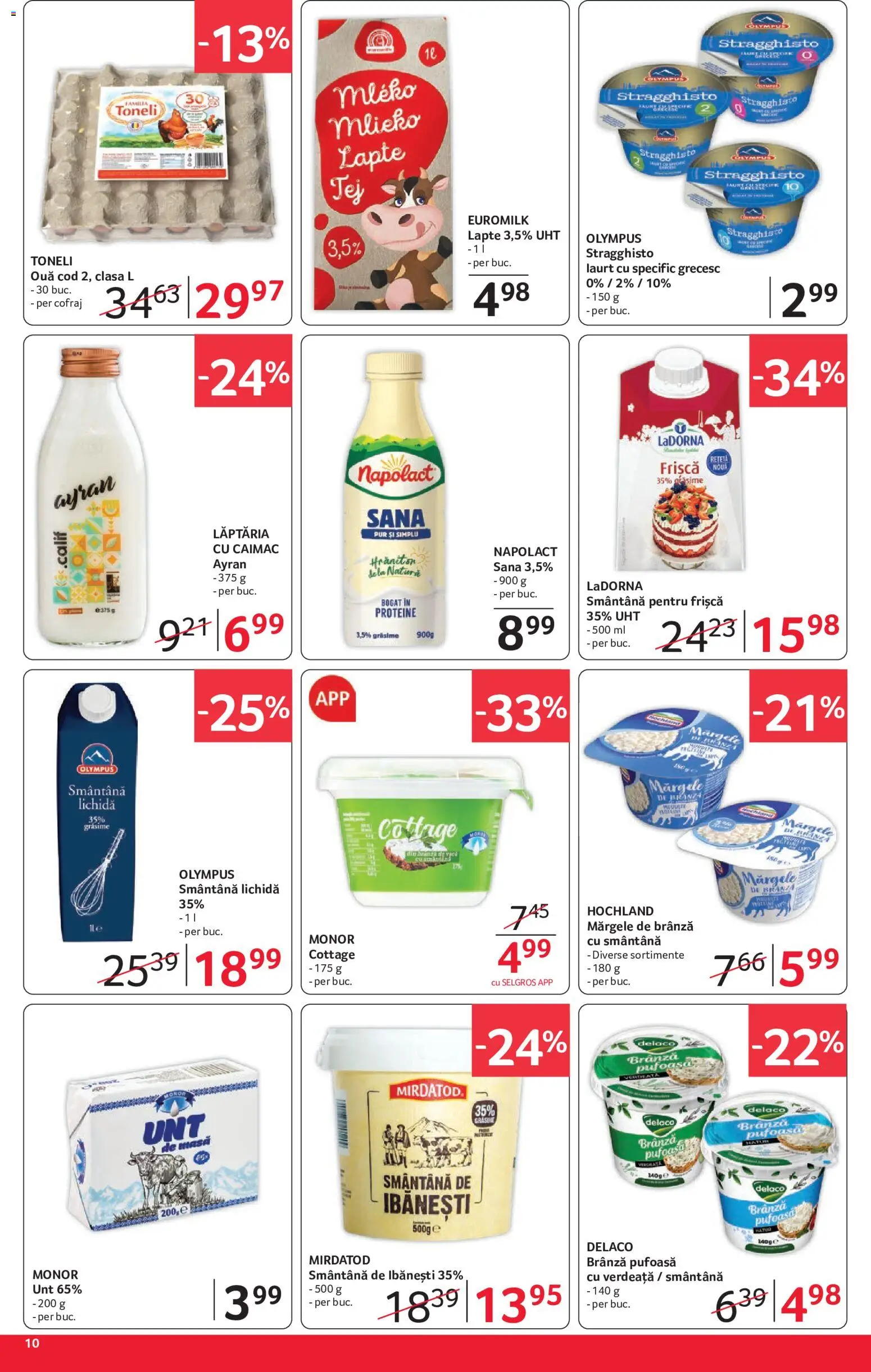 Noul catalog Selgros – valabil de la 29.05.2026 | Pagină: 10 | Produse: Light Kedi Konservesi, Lapte, Unt, Ouă