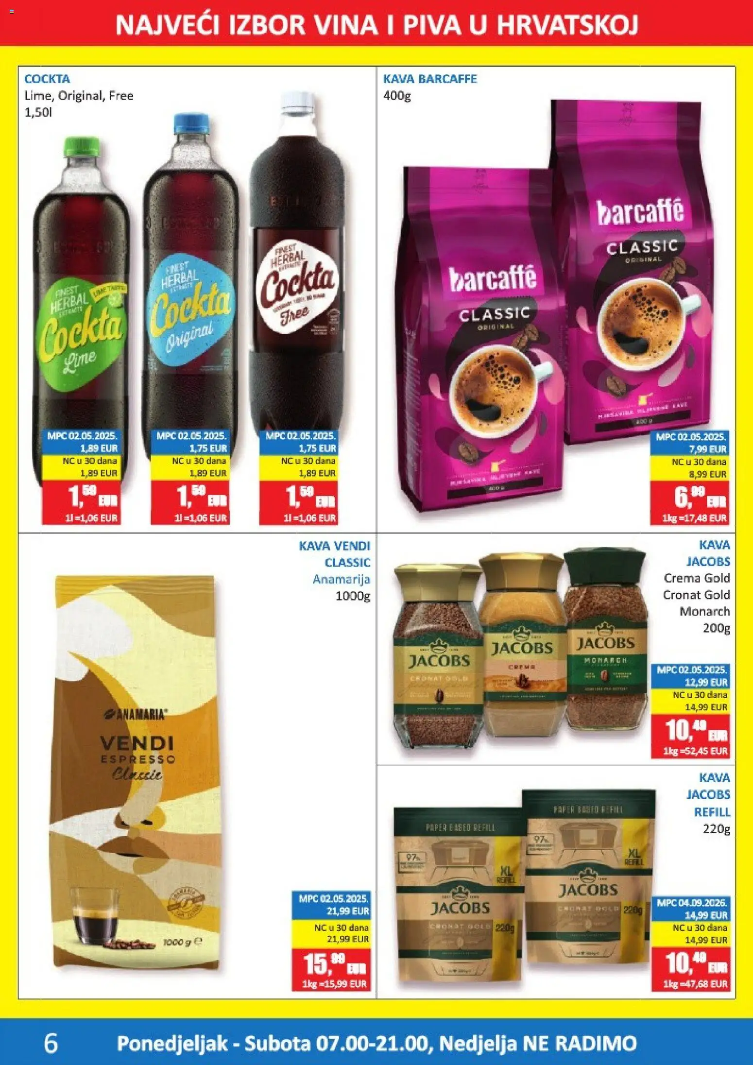Vrutak katalog | vrijedi od 14.09.2026 | Stranica: 6 | Proizvodi: Espresso, Kava, Barcaffe, Jacobs