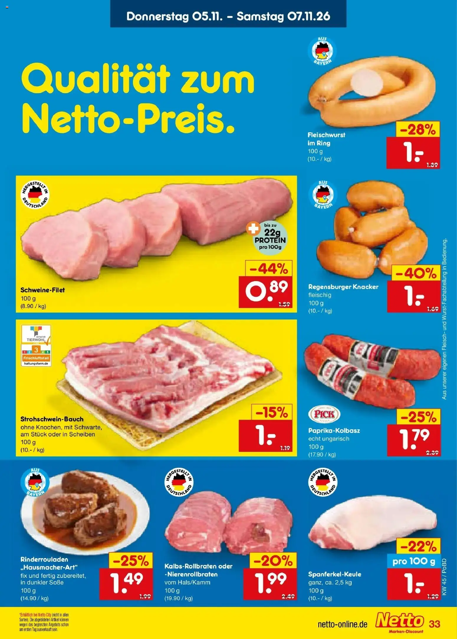 Netto Marken-Discount Prospekt Selb (ab 02.11.2026) » Angebote | Seite: 51 | Produkte: Schweinefilet, Paprika, Soße, Fleisch