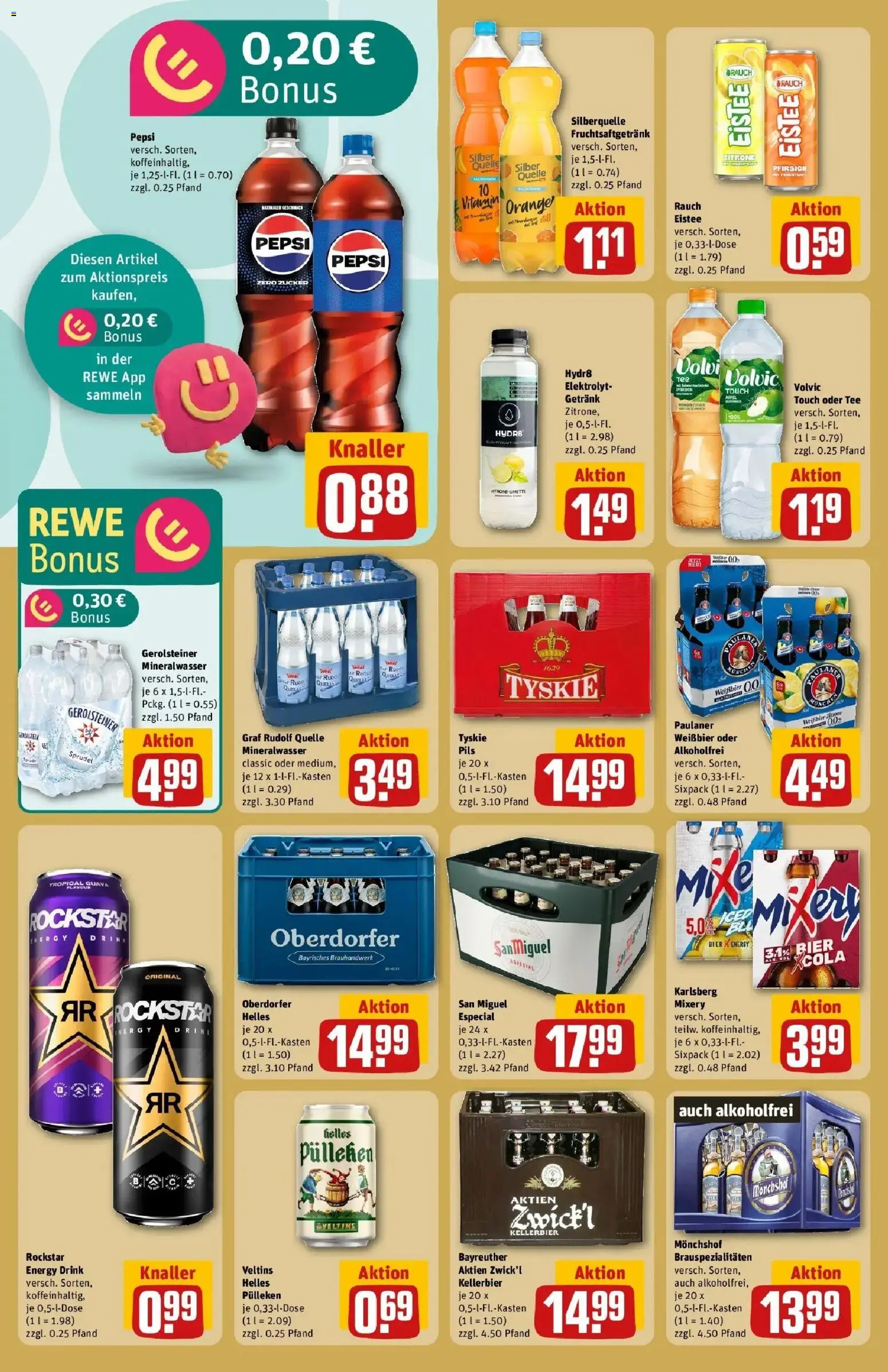 Rewe Prospekt Oldenburg – gültig ab 08.06.2026 | Seite: 20 | Produkte: Rockstar, Zitrone, Paulaner, Veltins