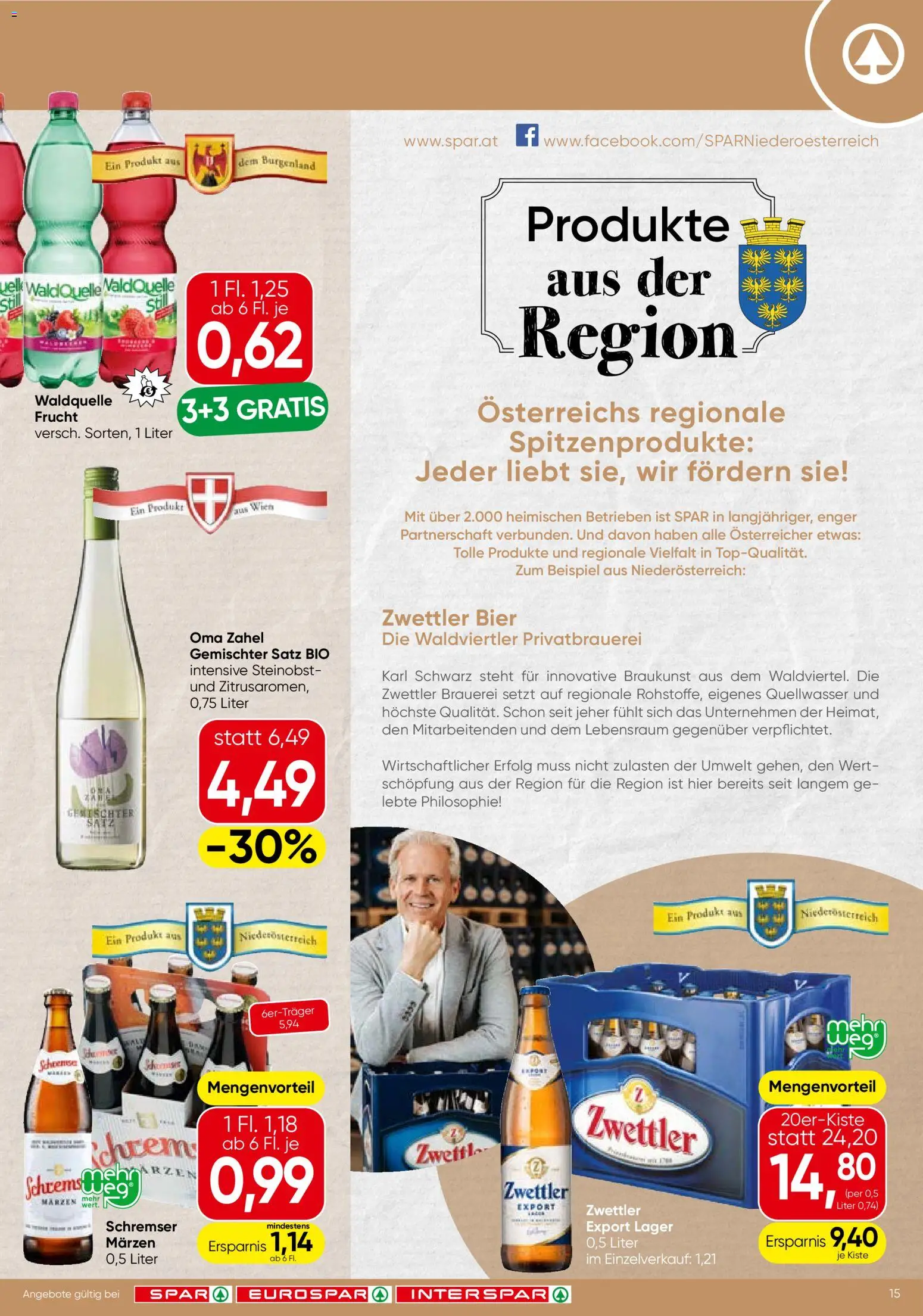 Spar Flugblatt - Burgenland gültig ab 18.06.2026 | Seite: 15 | Produkte: Bier
