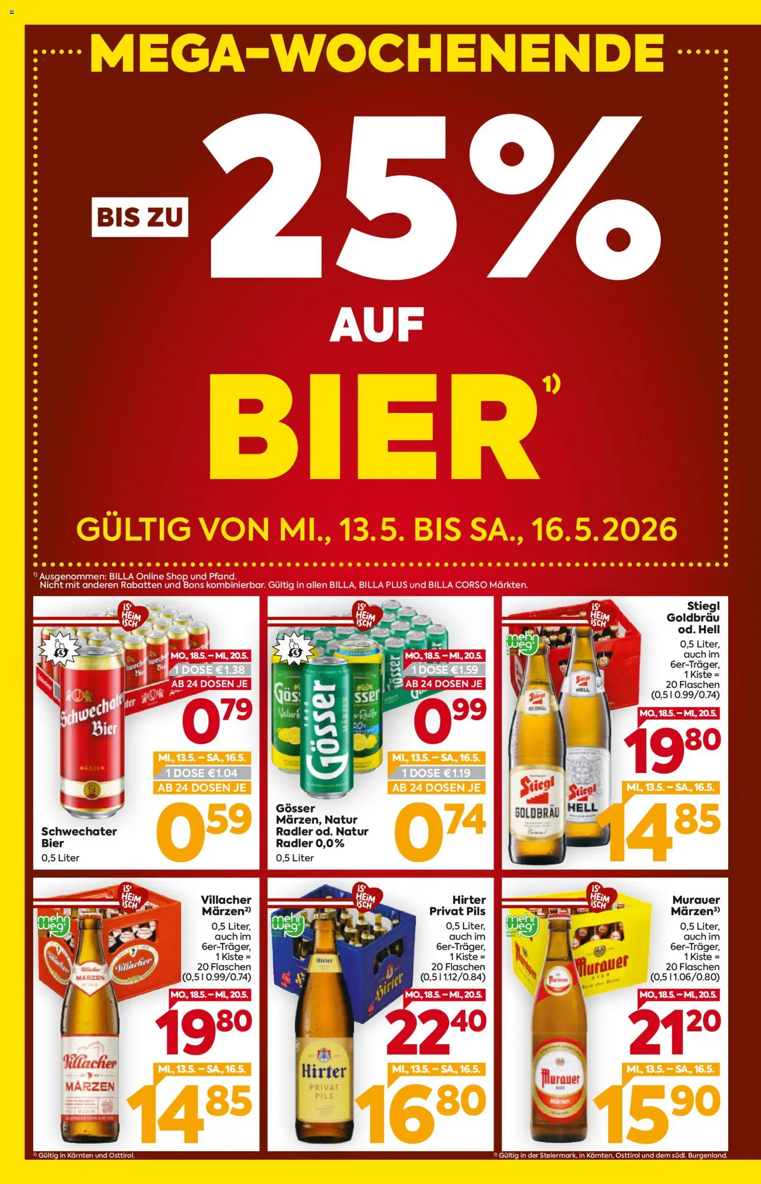 Billa Flugblatt - Kärnten gültig ab 13.05.2026 | Seite: 2 | Produkte: Bier