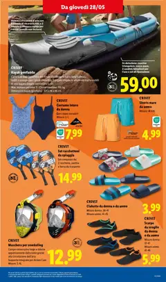 Anteprima del volantino CRIVIT Ciabatte da donna o da uomo, Misure donna: 36-41. Misure uomo: 41-45 valido a partire dal 28.05.2026 | Pagina: 31