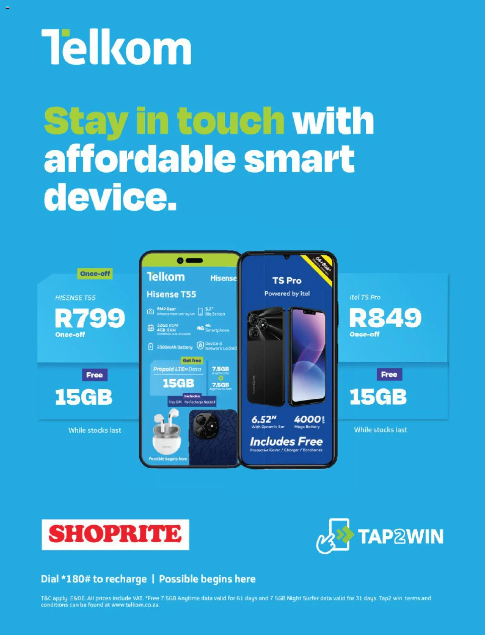 New Shoprite catalogue – valid from 24.05.2026 | Page: 8 | Products: Sim, Smartphone, Earphones, Battery