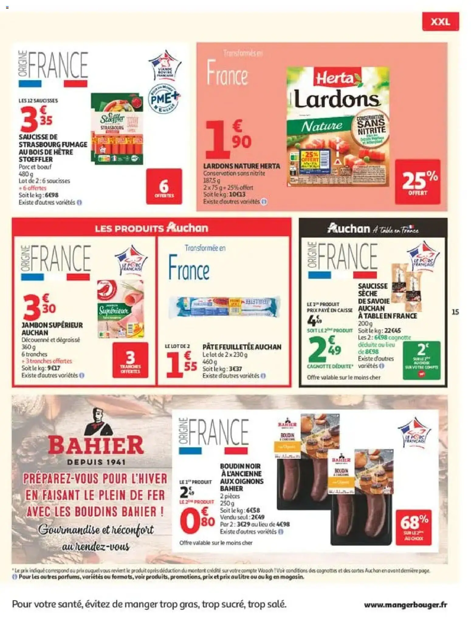 {H1} | Page: 15 | Produits: Table, Pâte, Oignons, Boudin noir