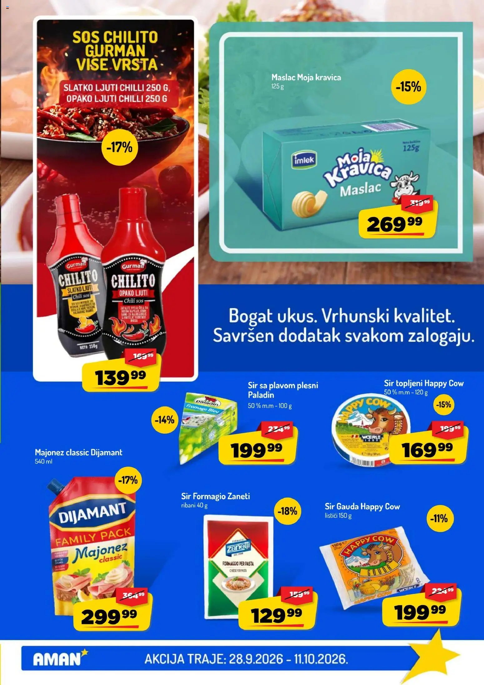 Aman katalog - važi od 28.09.2026 | Strana: 9 | Proizvode: Moja kravica, Gouda, Sos, Sir