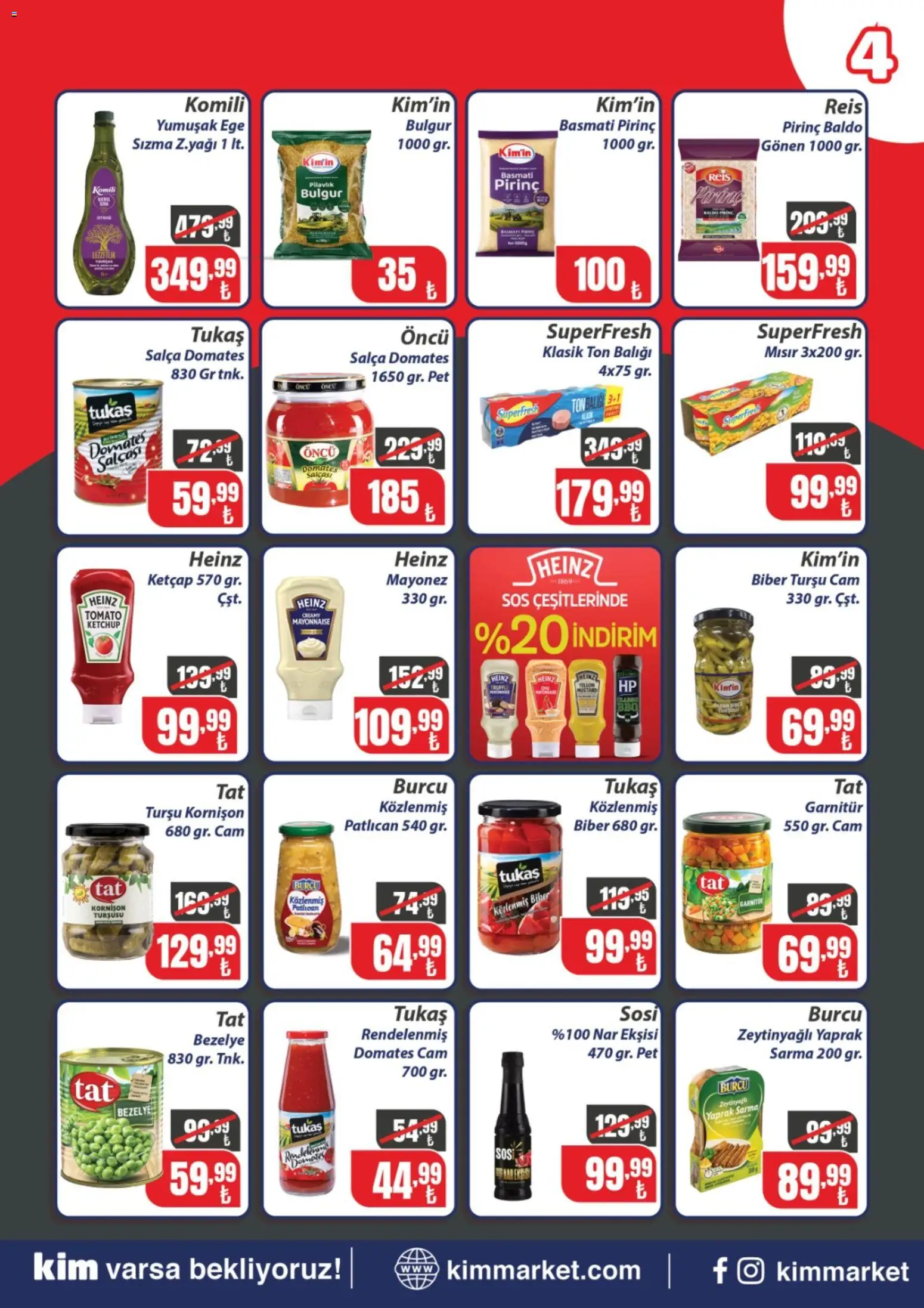 Kim Market Katalog - Marmara Insert - 20 Temmuz 2026 tarihinden itibaren geçerlidir | Sayfa: 4 | Ürünler: Domates, Mayonez, Biber, Bezelye