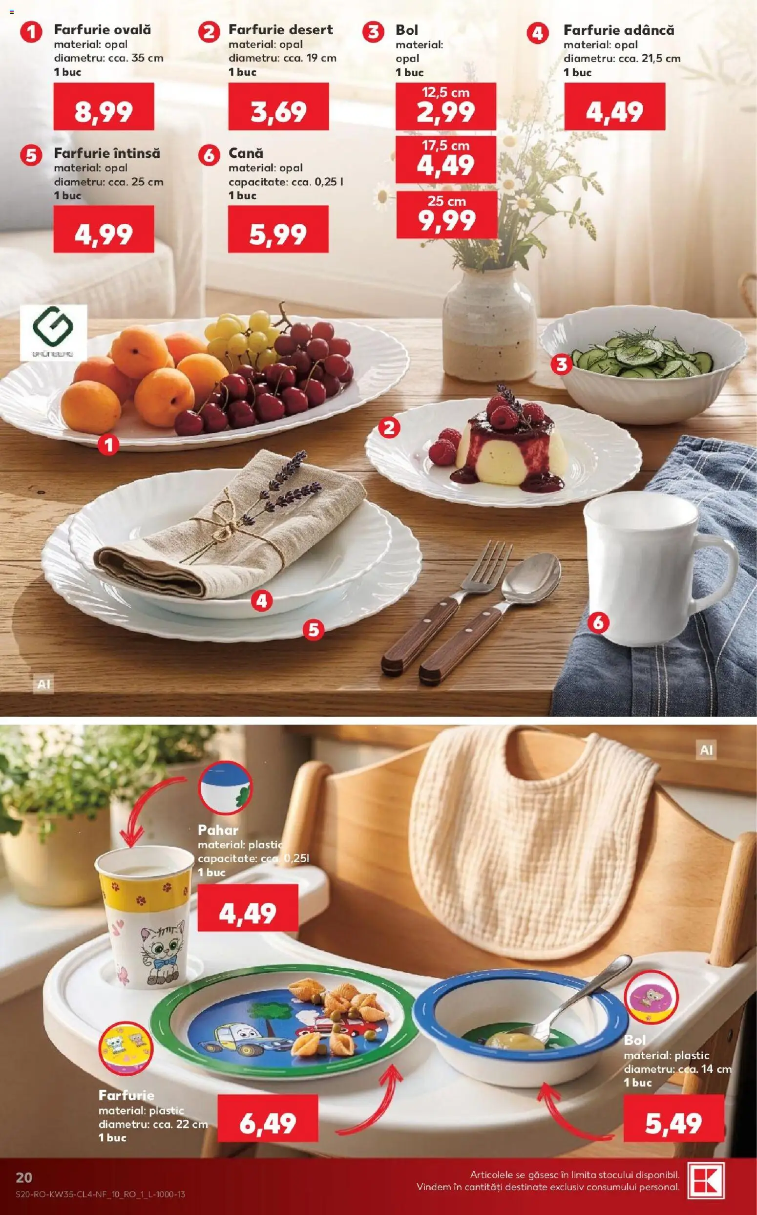 Noul catalog Kaufland – valabil de la 26.08.2026 | Pagină: 20 | Produse: Farfurie, Desert