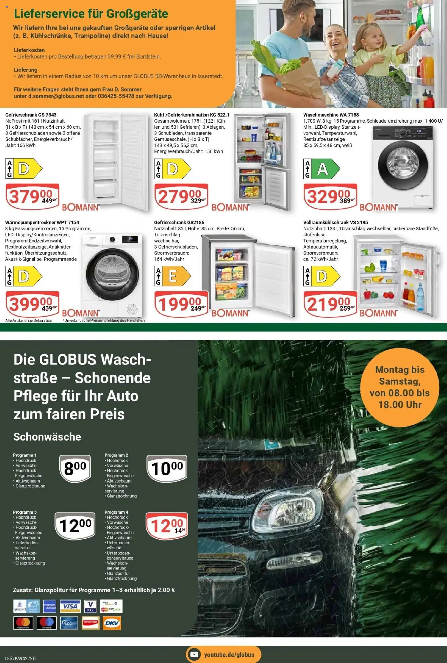 Globus Prospekt Isserstedt (ab 12.10.2026) » Angebote online | Seite: 28 | Produkte: Gefrierschrank, Waschmaschine, Trampoline, Uhr