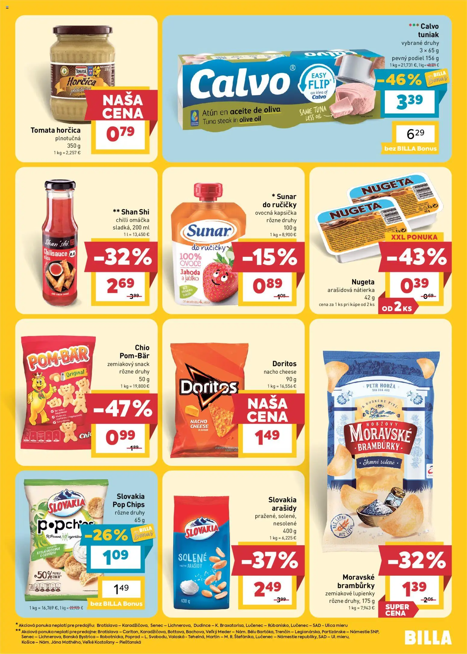 Nové Billa akcie – leták je platný od 14.10.2026 | Strana: 17 | Produkty: Chilli, Nátierka, Kyslá smotana, Arašidy