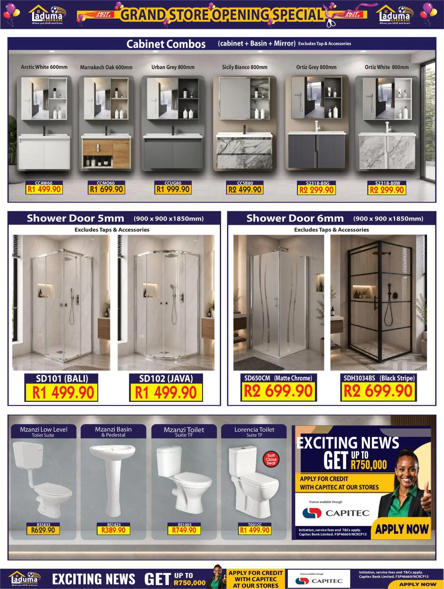 New Laduma Hardware catalogue – valid from 22/10/2026 | Page: 5 | Products: Pedestal, Toilet, Shower, Basin