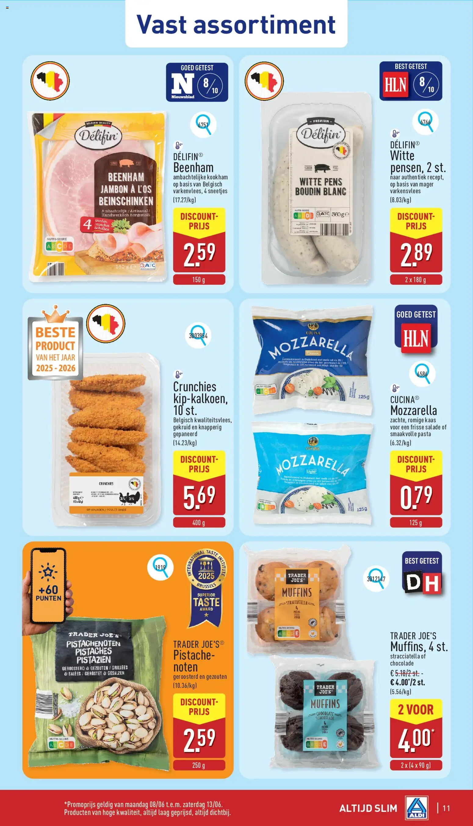 {H1} | Pagina: 11 | Producten: Varkensvlees, Noten, Mozzarella, Kip