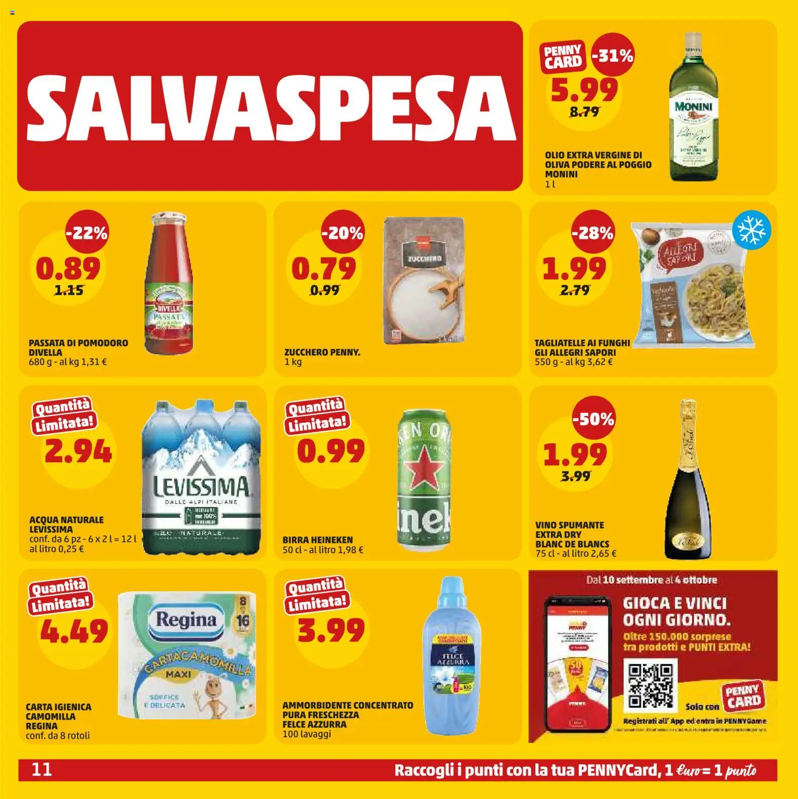 Volantino PENNY del 10/09/2026 | Pagina: 11 | Prodotti: Birra, Zucchero, Pomodoro, Passata di pomodoro