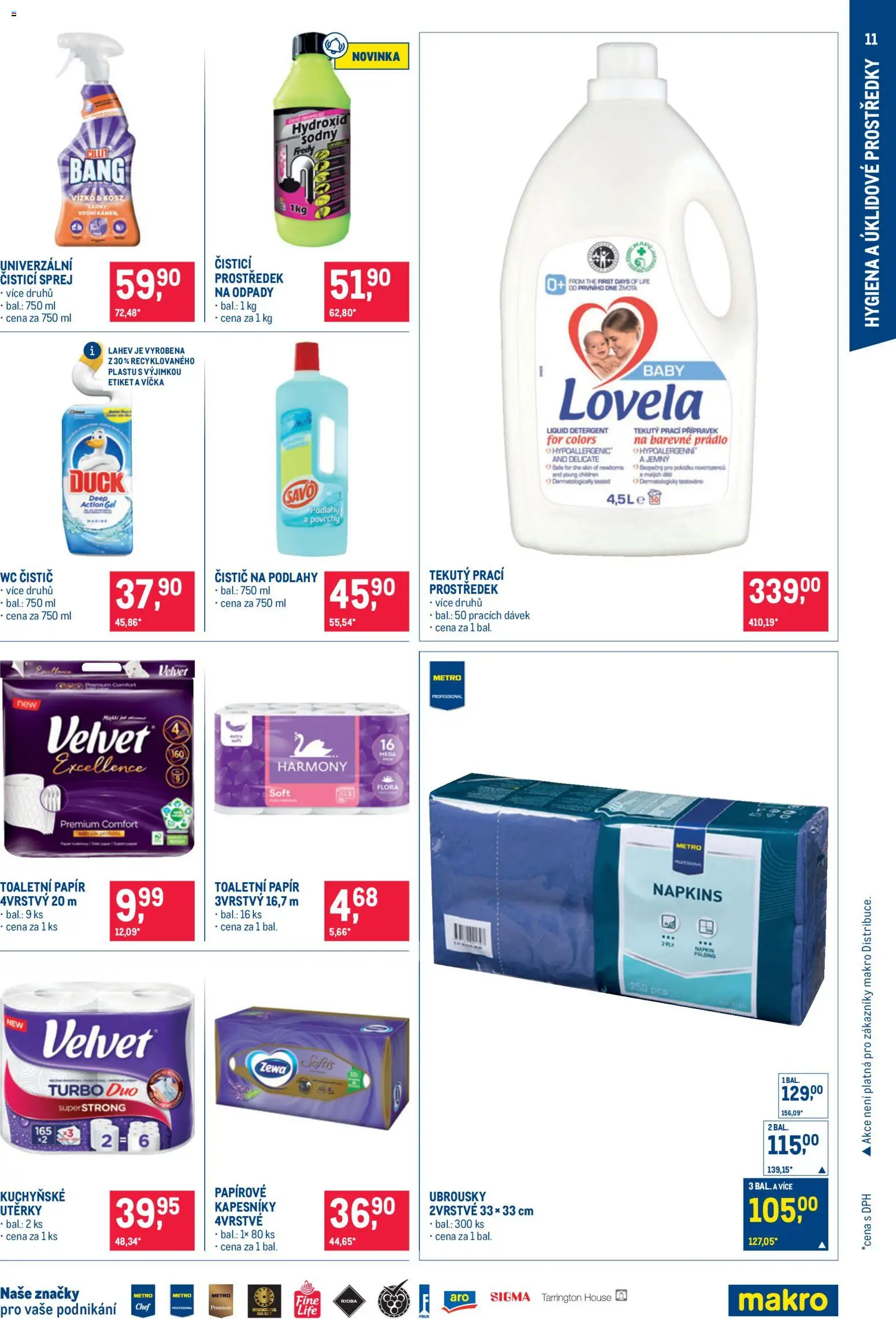 Makro leták - Nepotravinové zboží od 17.06.2026 | Strana: 11 | Produkty: Savo, Utěrky, Papírové kapesníky, Velvet