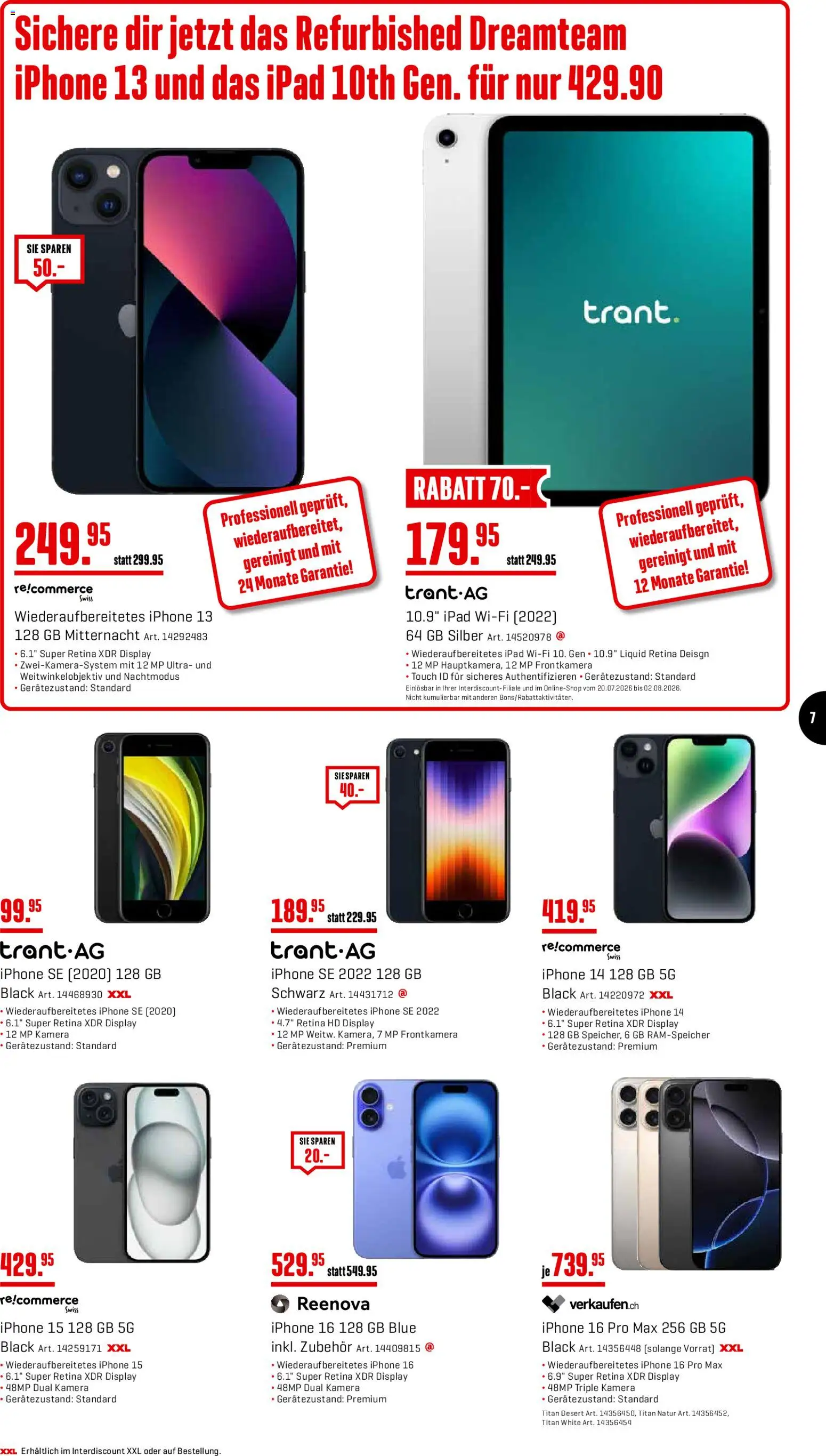 Interdiscount aktionen – gültig ab 20.07.2026 | Seite: 7 | Produkte: Kamera, Iphone, Ipad