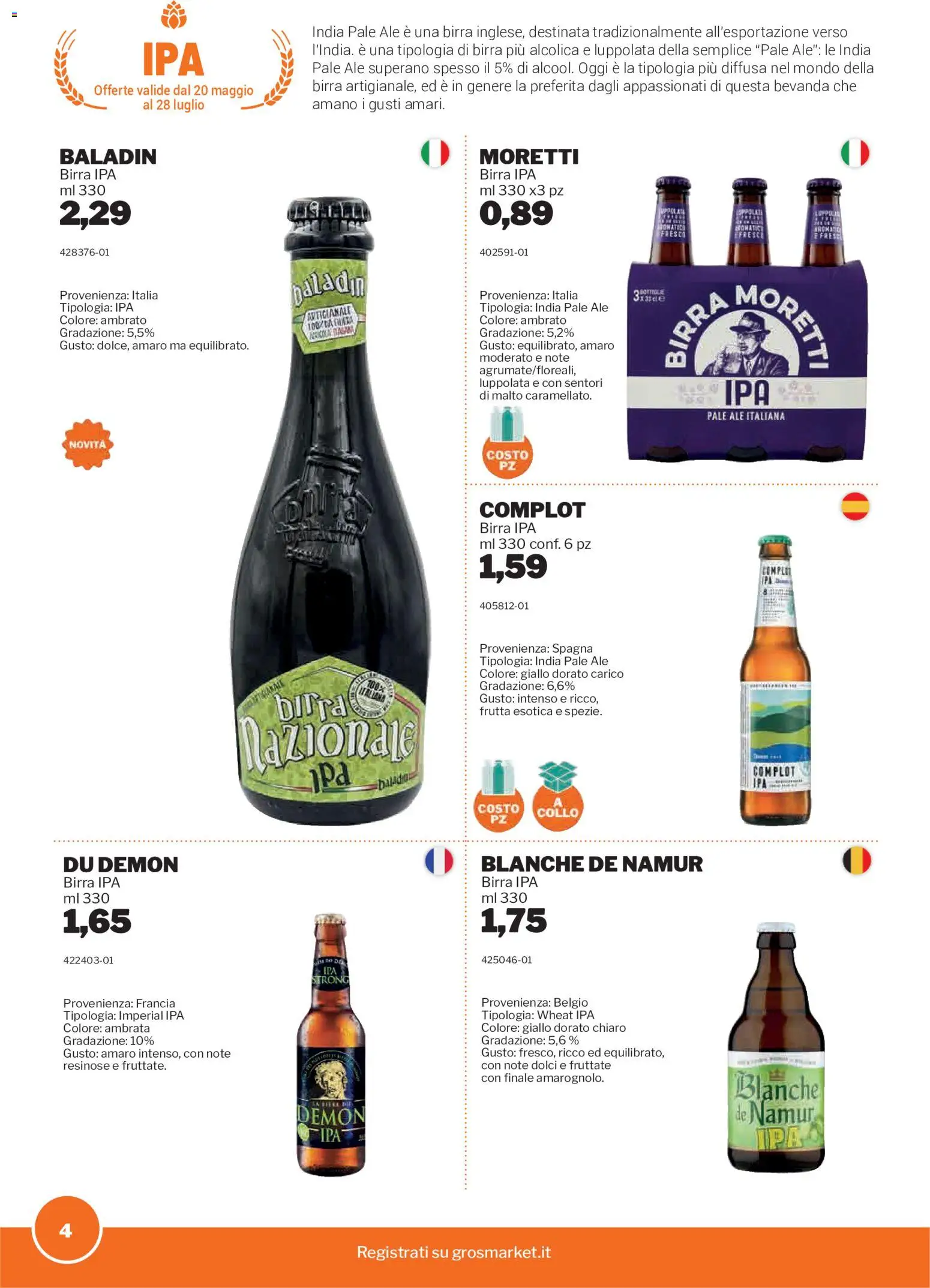 Volantino Sogegross del 20.05.2026 | Pagina: 4 | Prodotti: Birra, Frutta, Amaro