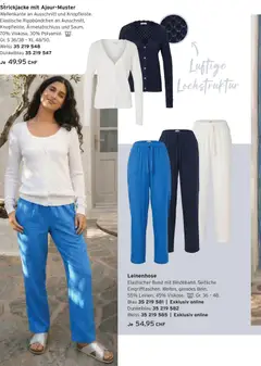Tchibo aktionen Sommerzeit ab 05.05.2026 gültig | Seite: 12 | Produkte: Leinenhose, Strickjacke