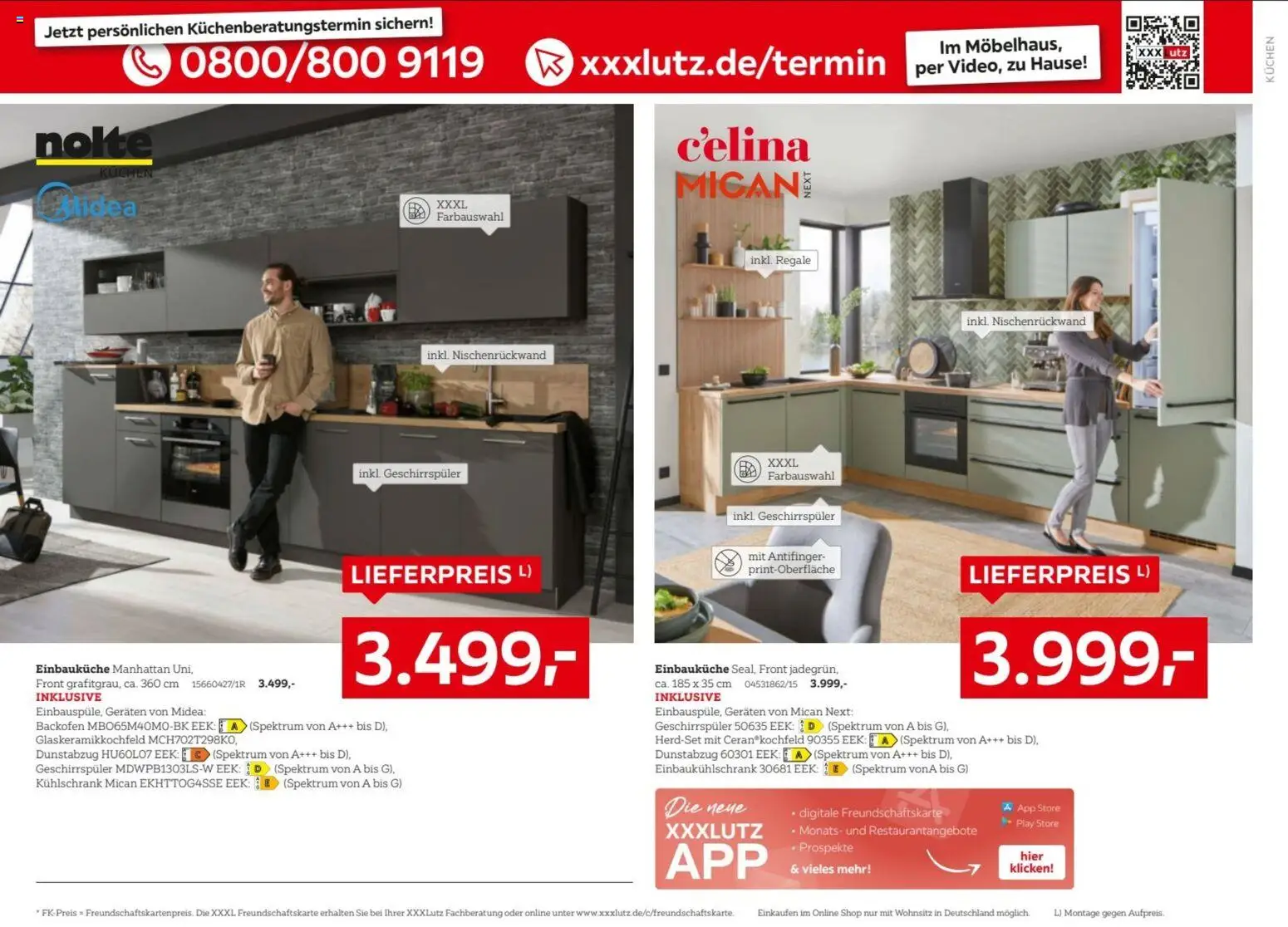 XXXLutz Prospekt – gültig ab 19.09.2026 | Seite: 20 | Produkte: Einbauküche, Kühlschrank, Backofen, Kuchen
