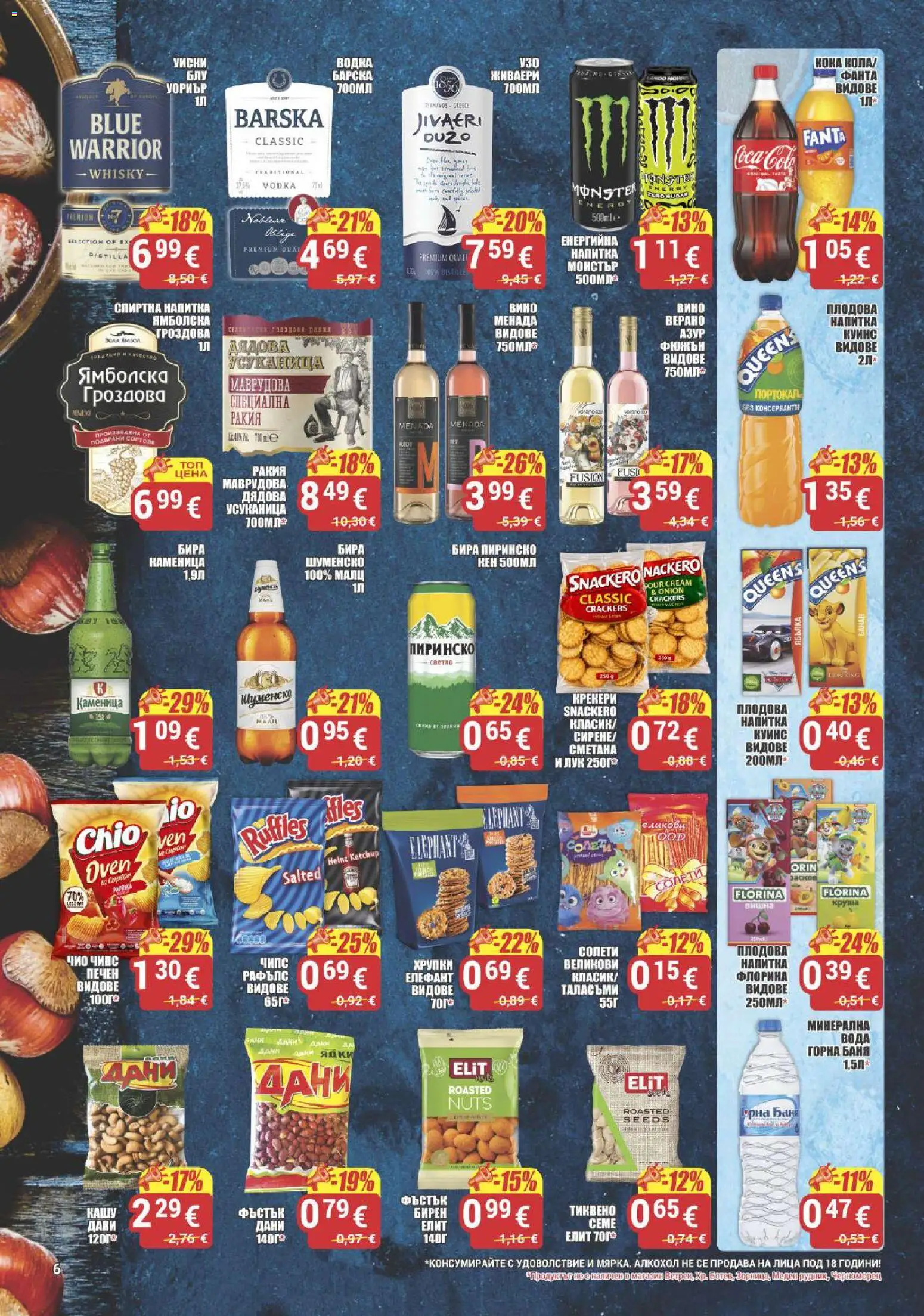 {H1} | Страница: 6 | Продукти: Ядки, Водка, Вино, Ракия