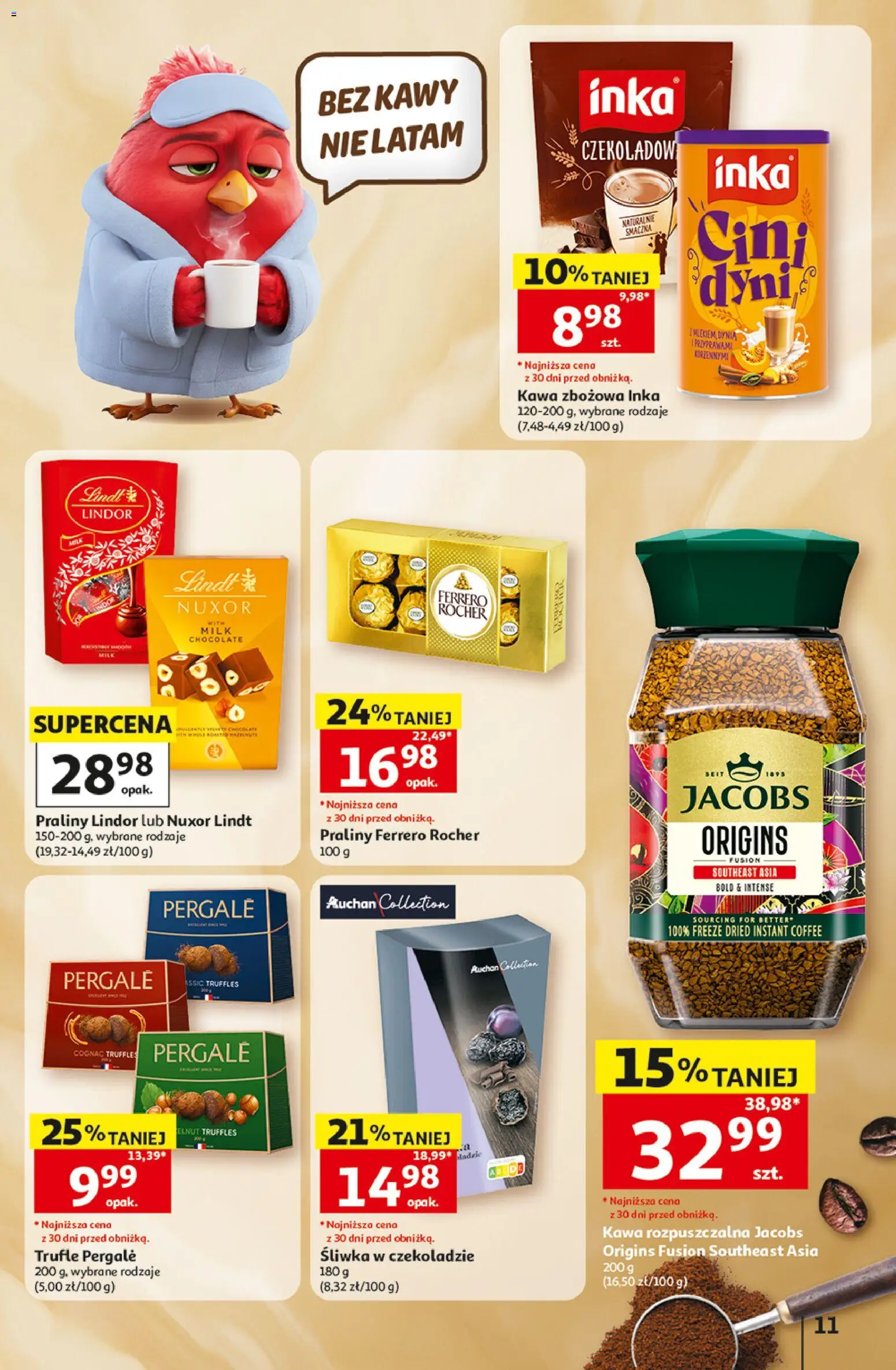 Auchan gazetka - Hipermarket od 22.10.2026 | Strona: 11 | Produkty: Lindt, Dynia, Praliny, Lindor