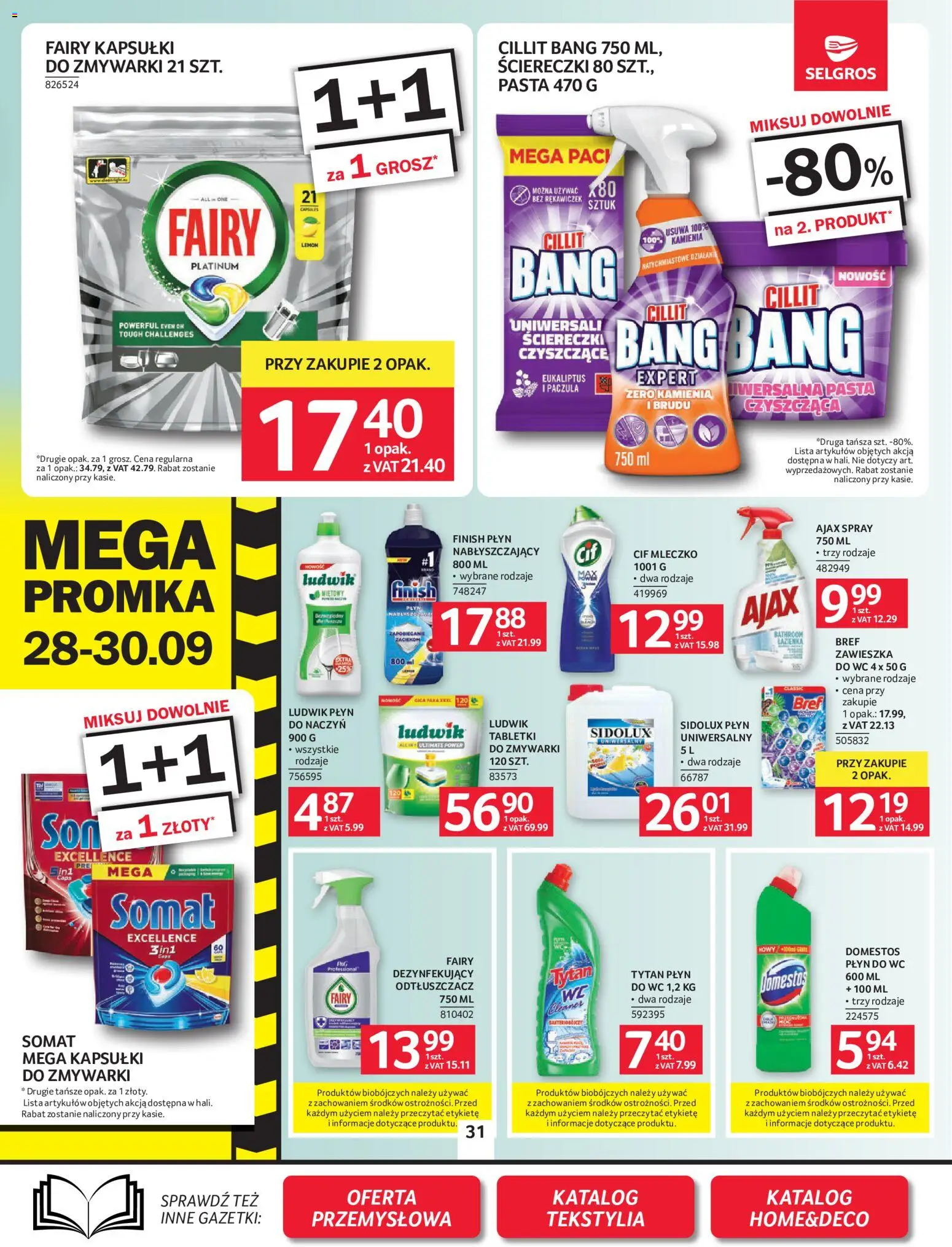 Selgros cash&carry gazetka od 24.09.2026 | Strona: 28 | Produkty: Kapsułki, Ściereczki, Cif mleczko, Fairy