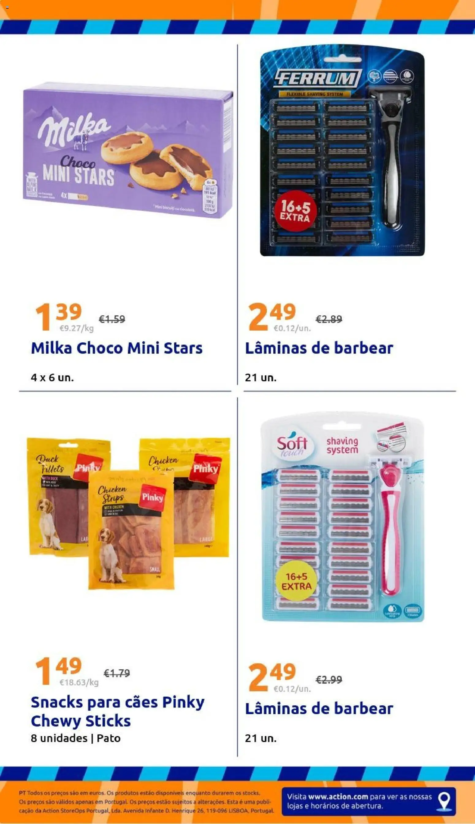 Action folheto │ válido de 02/09/2026 | Página: 24 | Produtos: Pato, Lâminas de barbear, Snacks