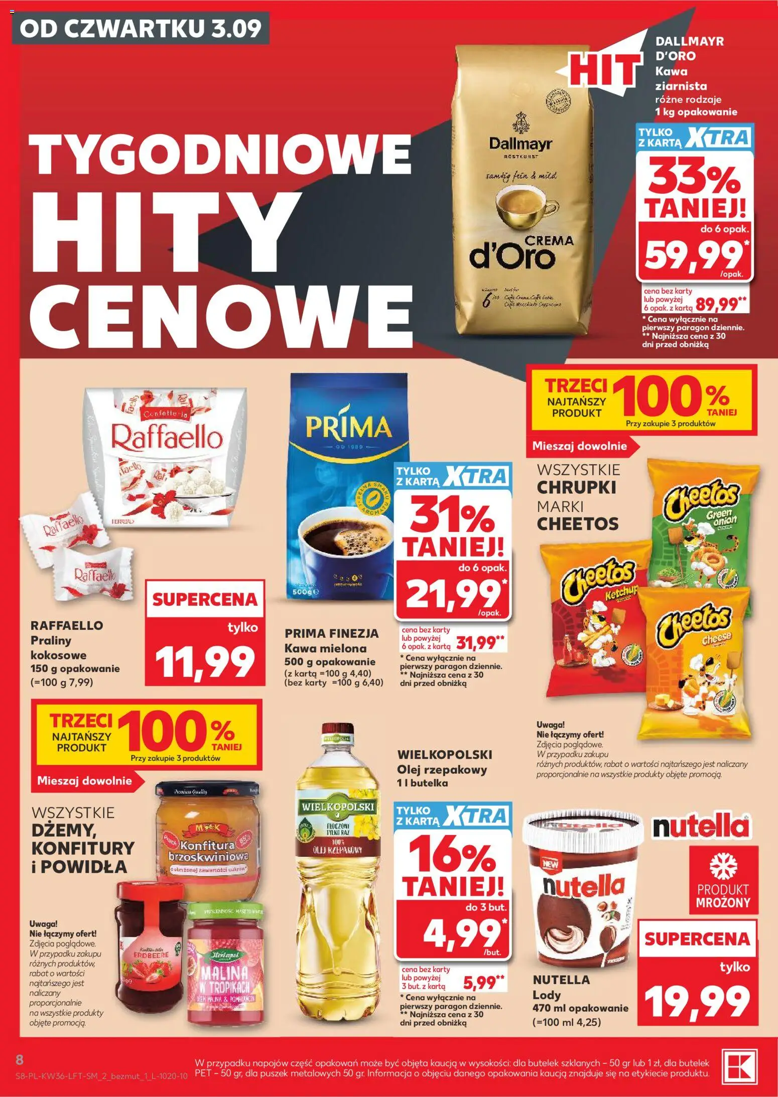 Kaufland Polsko leták od 03.09.2026 | Strana: 8 | Produkty: Olej, Raffaello, Crema, Nutella
